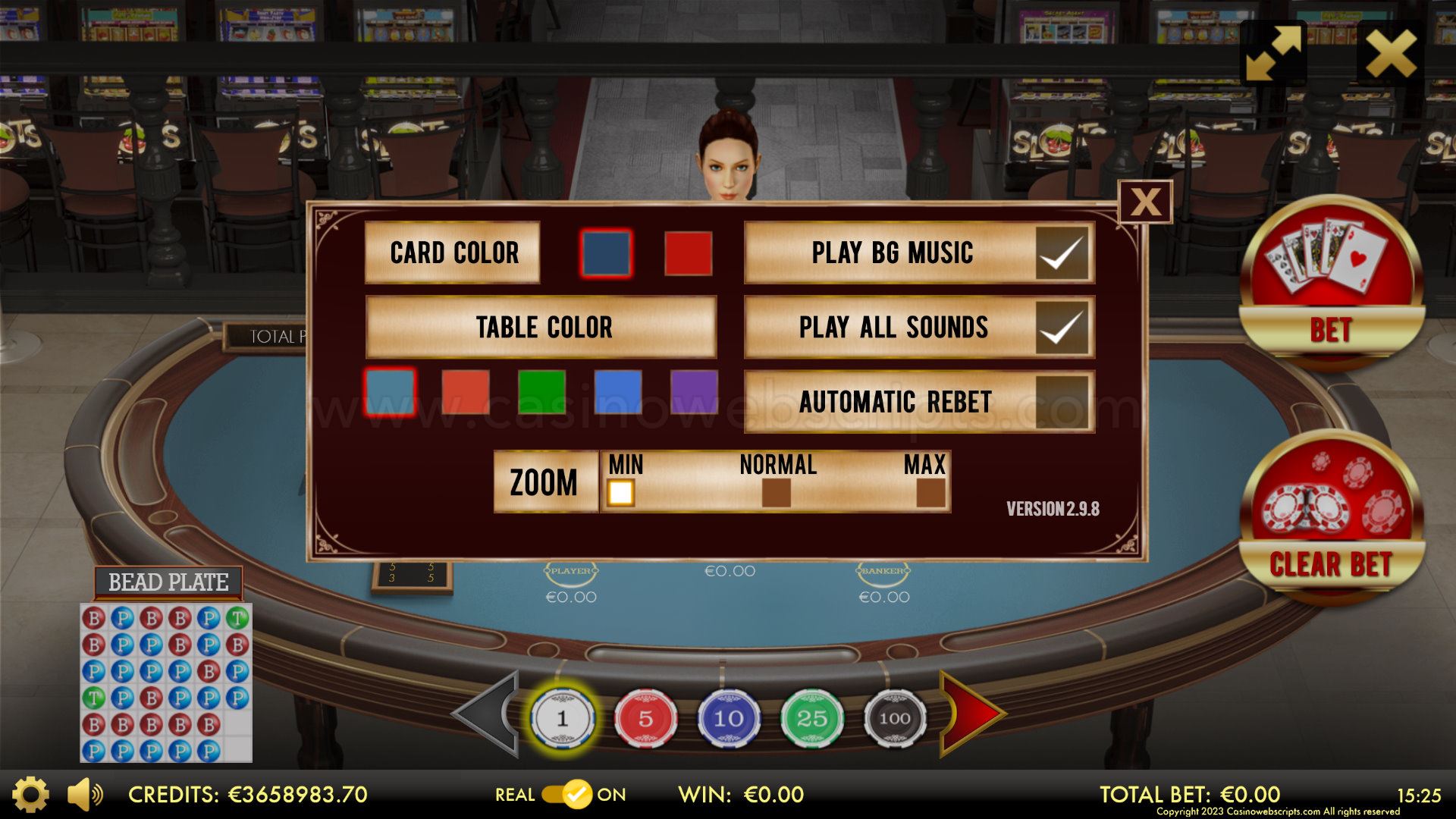 Multiplayer Baccarat 3D Dealer Deluxe Scoreboards Mobile and PC - Preview
