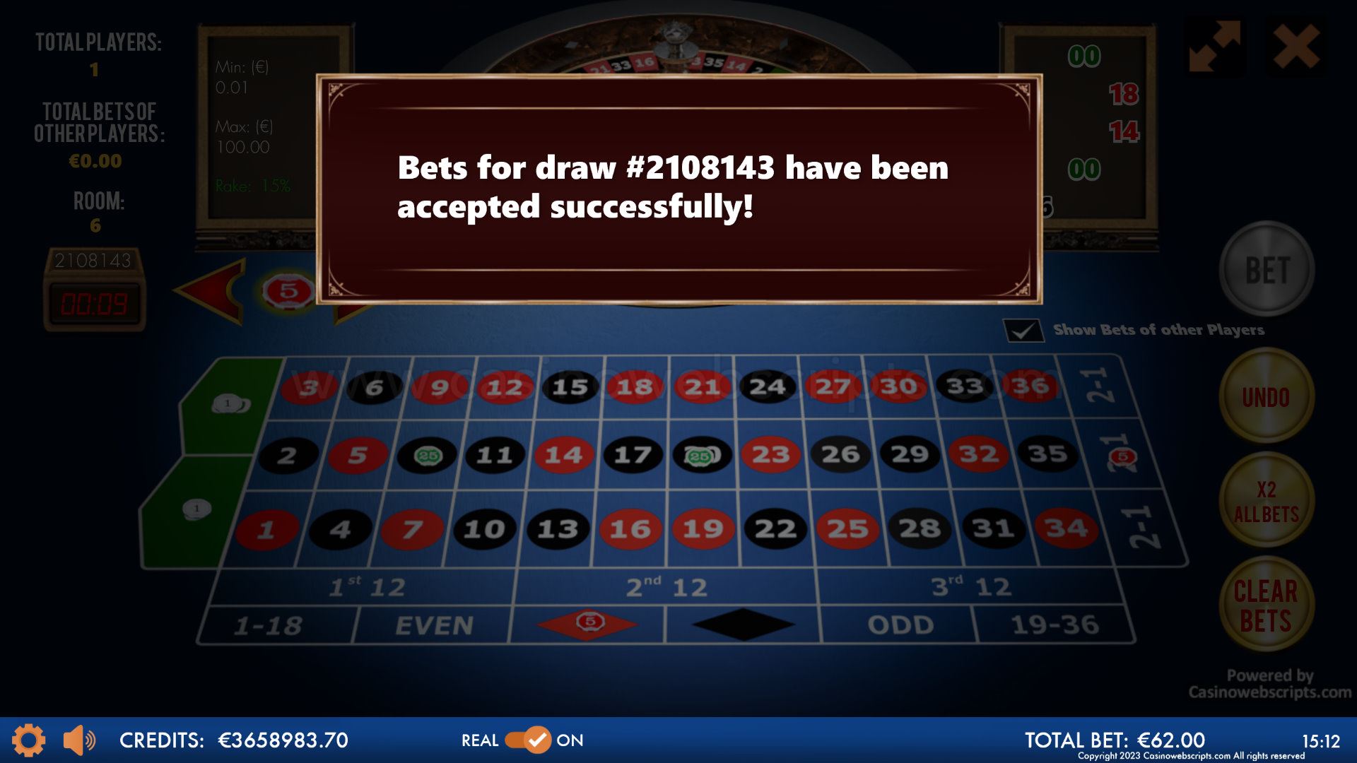 Multiplayer American Roulette 3D Advanced - Mobile and PC - Preview
