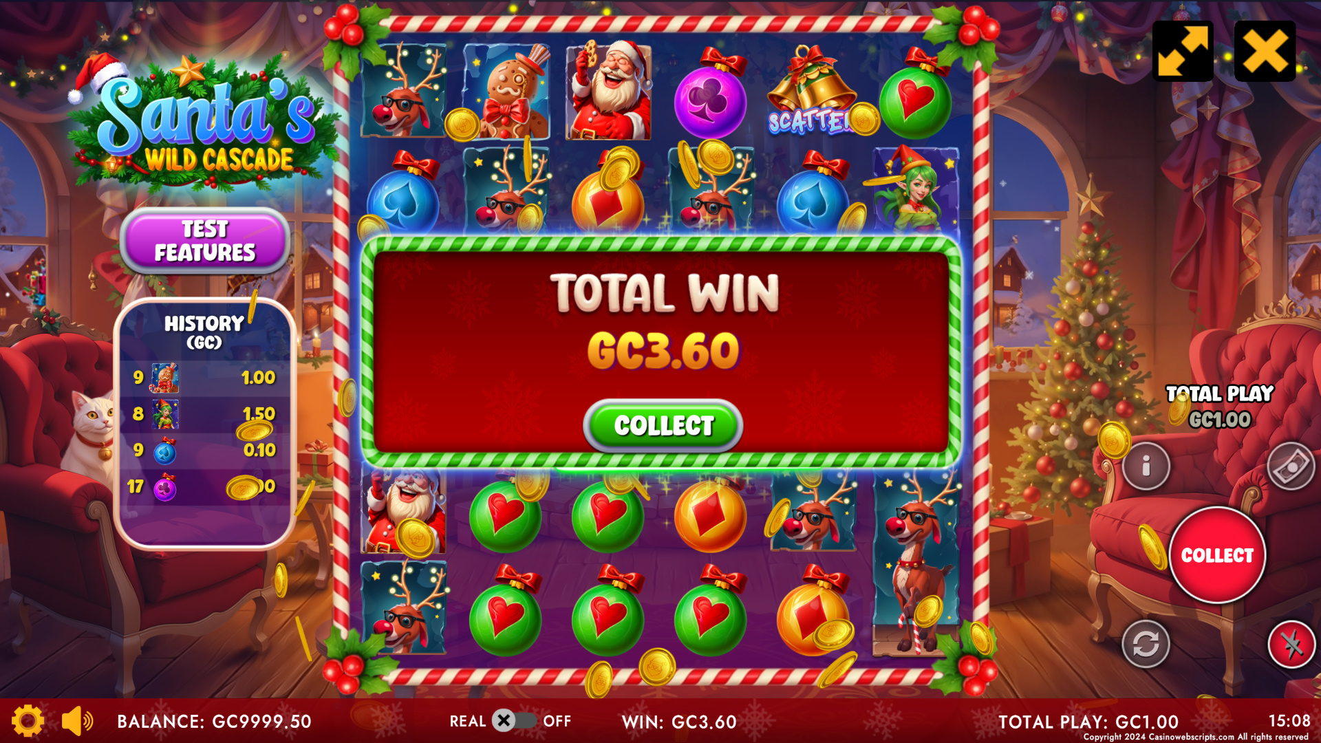 Santa Wild Cascade big win with bomb detonation