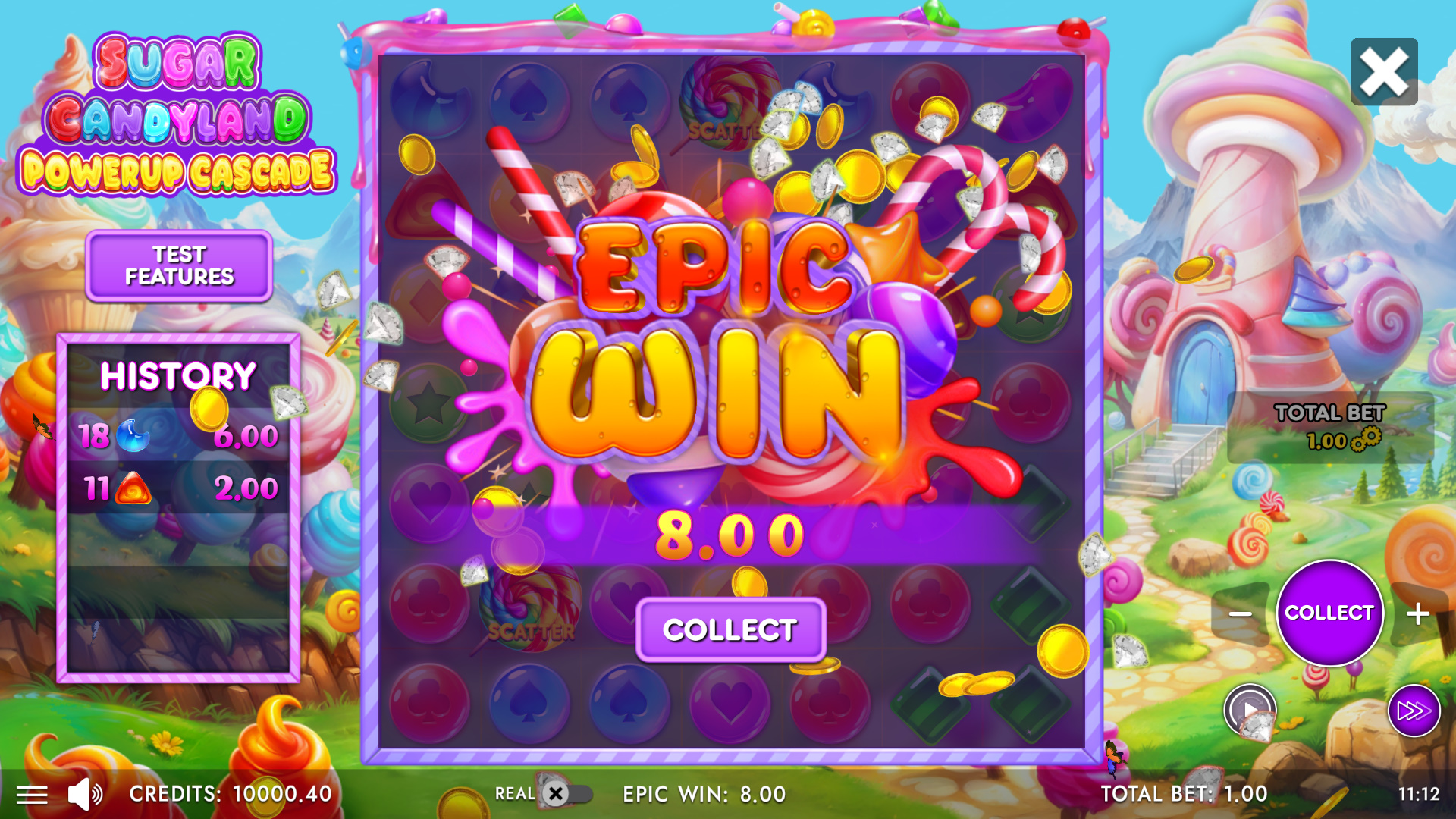 Sugar Candyland epic win screen
