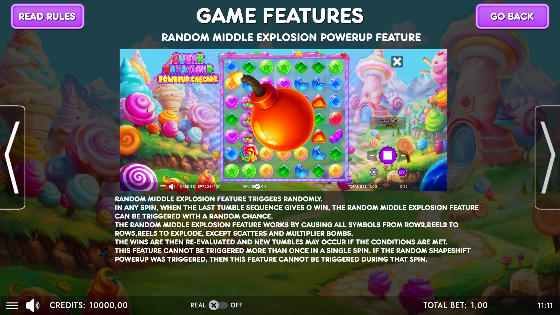 Sugar Candyland Powerup Cascade - Features #2