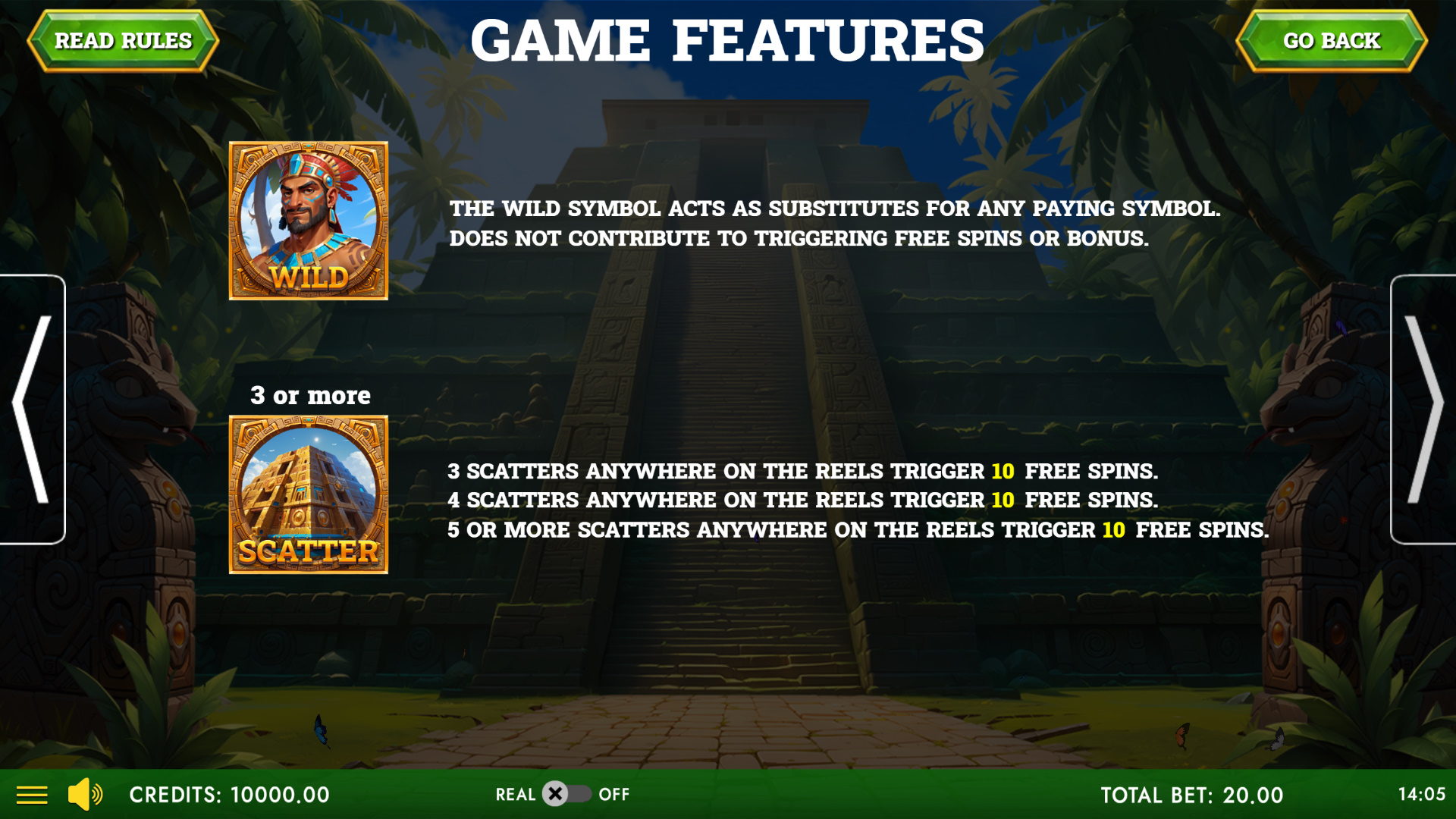 Aztec Quest - Treasures Of The Sun - Features