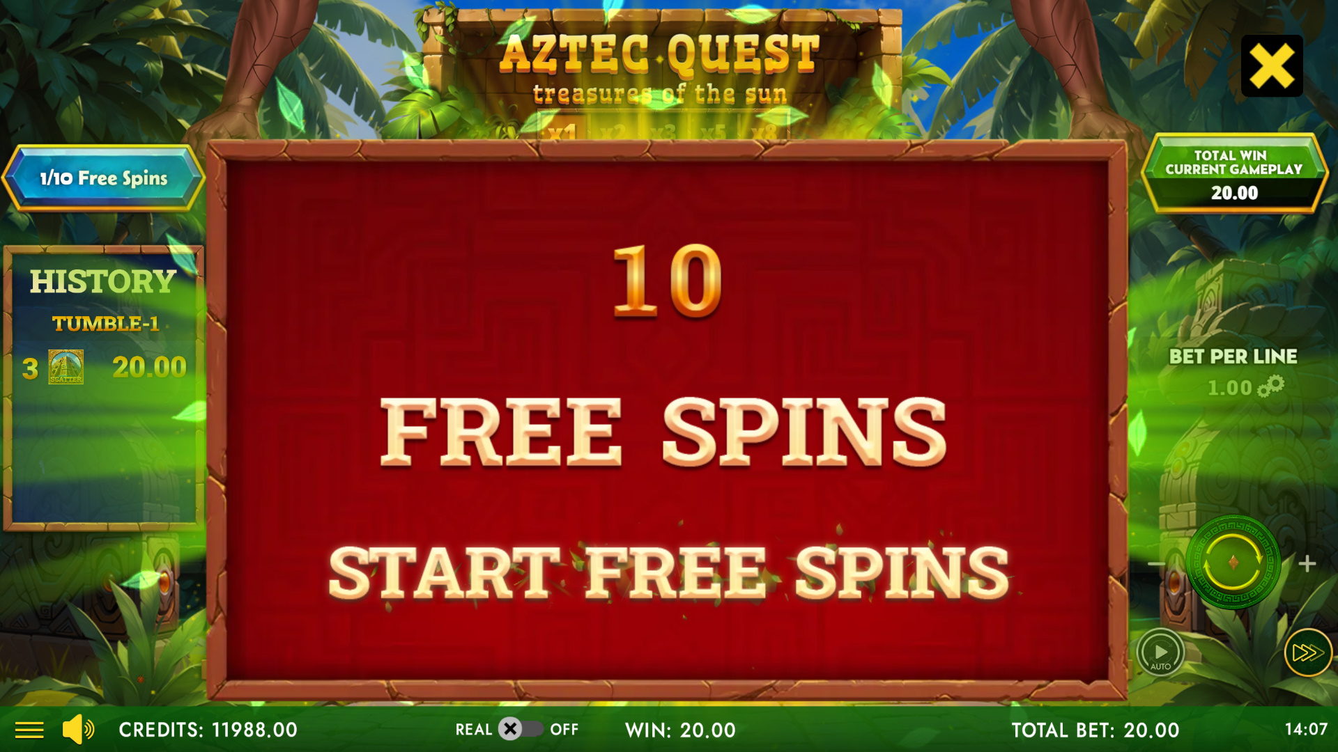 Aztec Quest - Treasures Of The Sun - FS Start