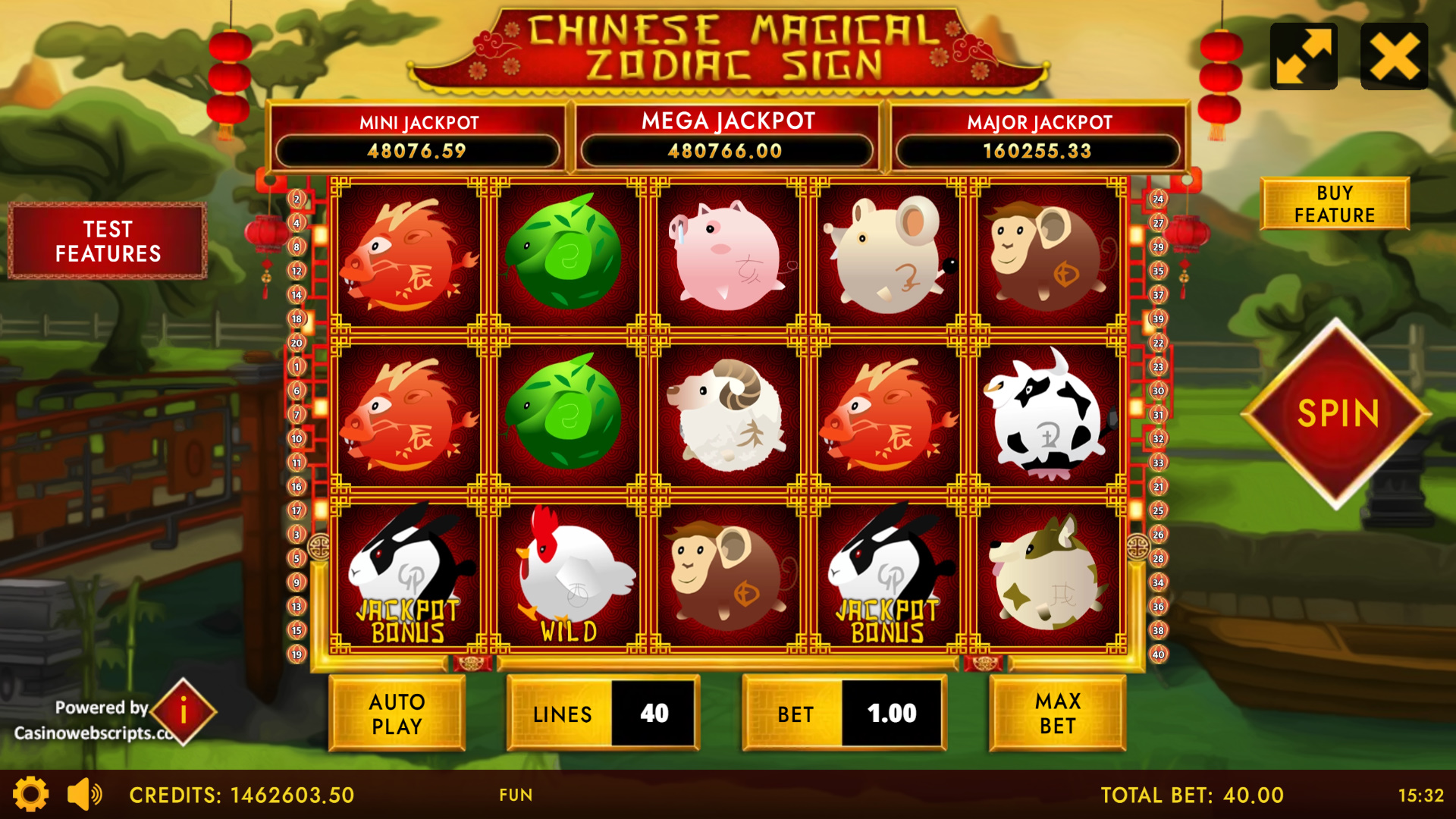 Chinese Magical Zodiac Sign base game reels