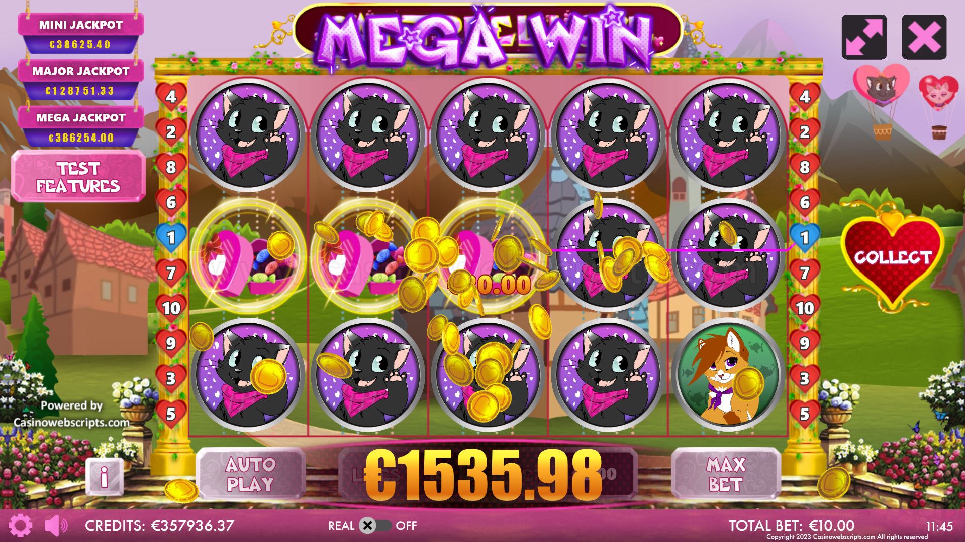 Catz Reel Love HTML5 Mobile and PC big win