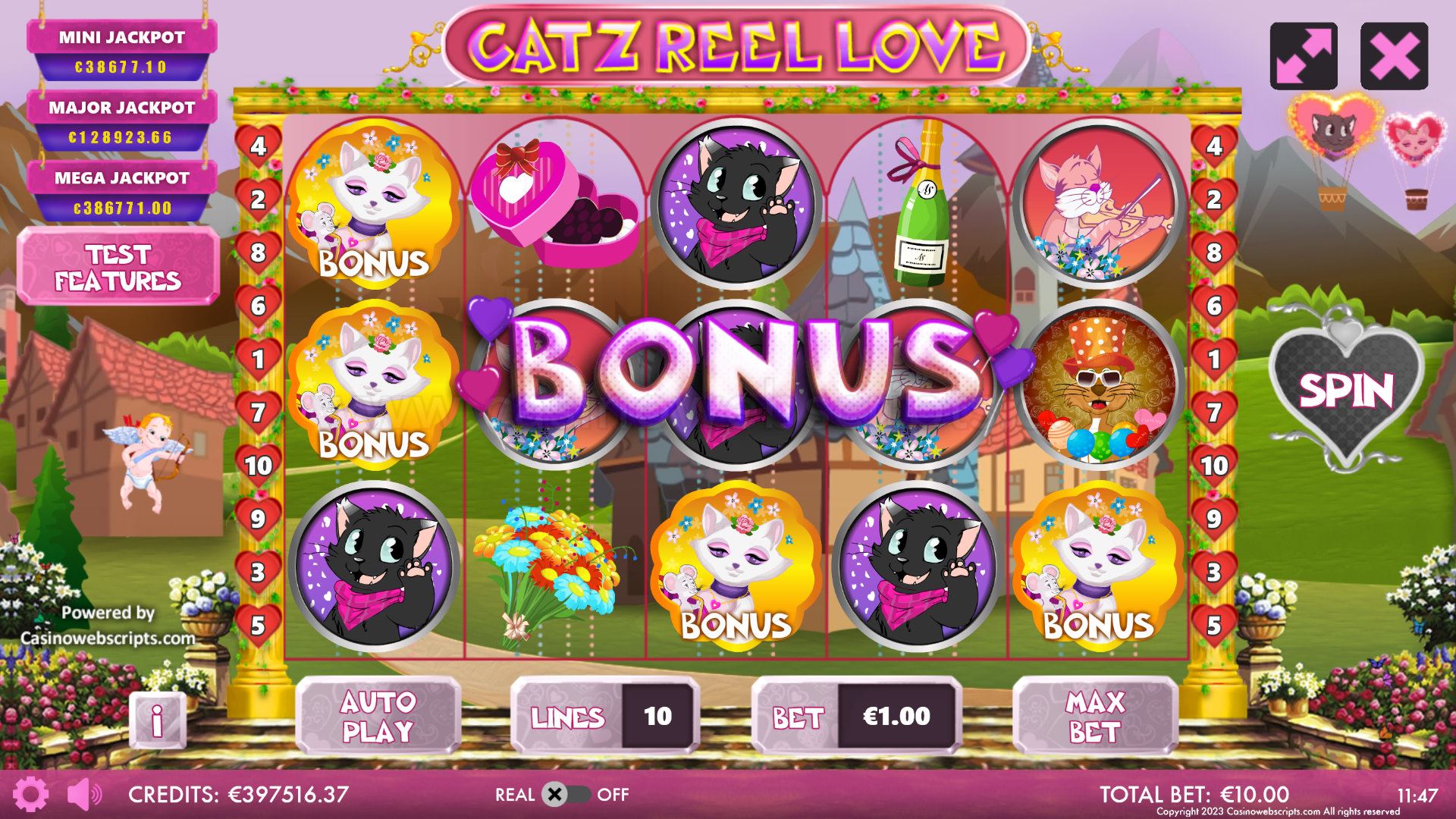 Catz Reel Love HTML5 Mobile and PC - Bonus