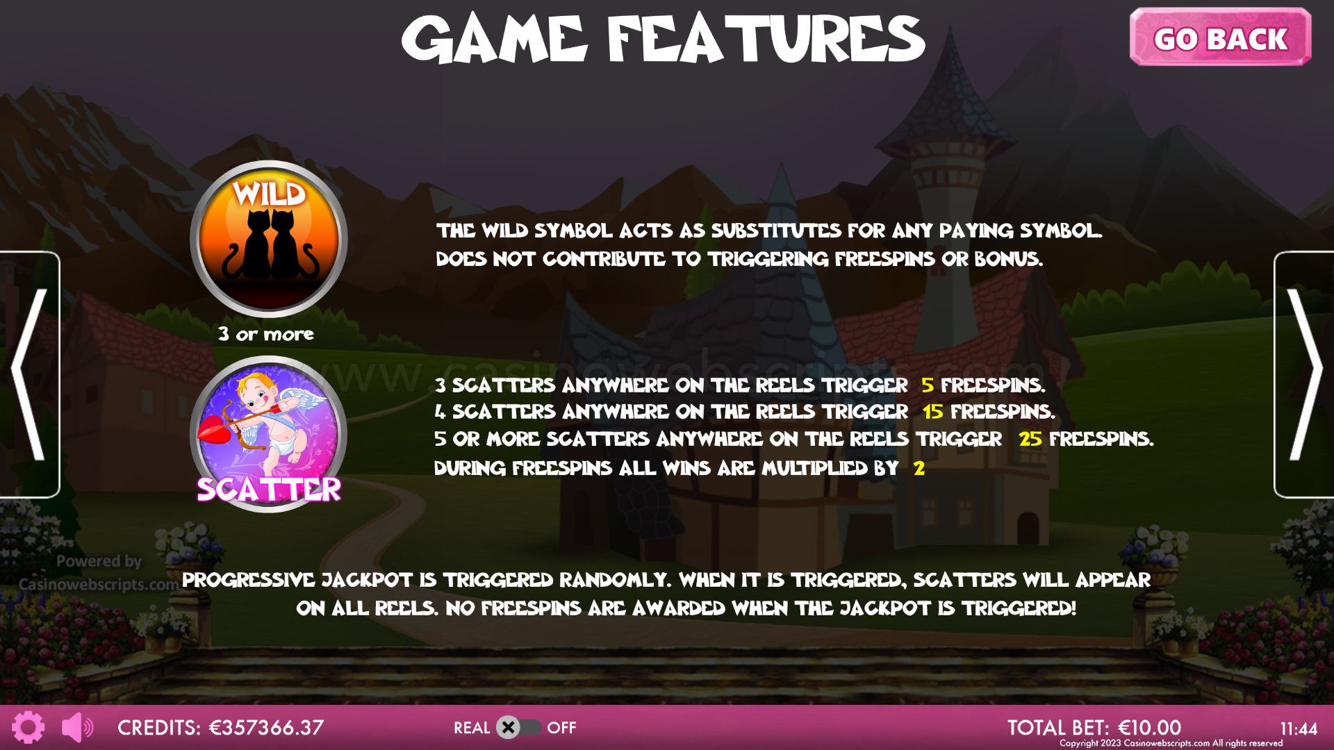 Catz Reel Love HTML5 Mobile and PC features