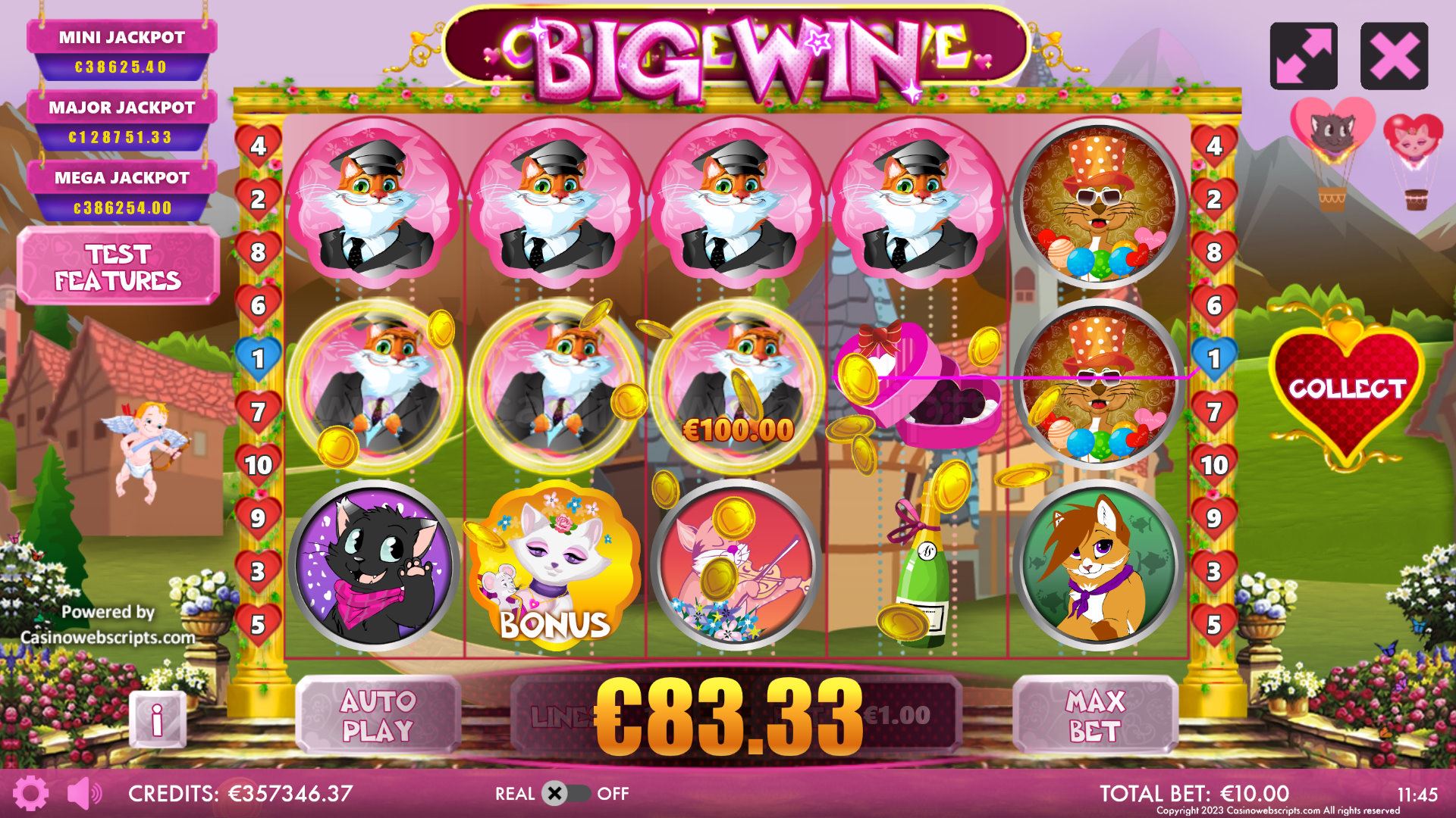 Catz Reel Love HTML5 Mobile and PC - Big Win