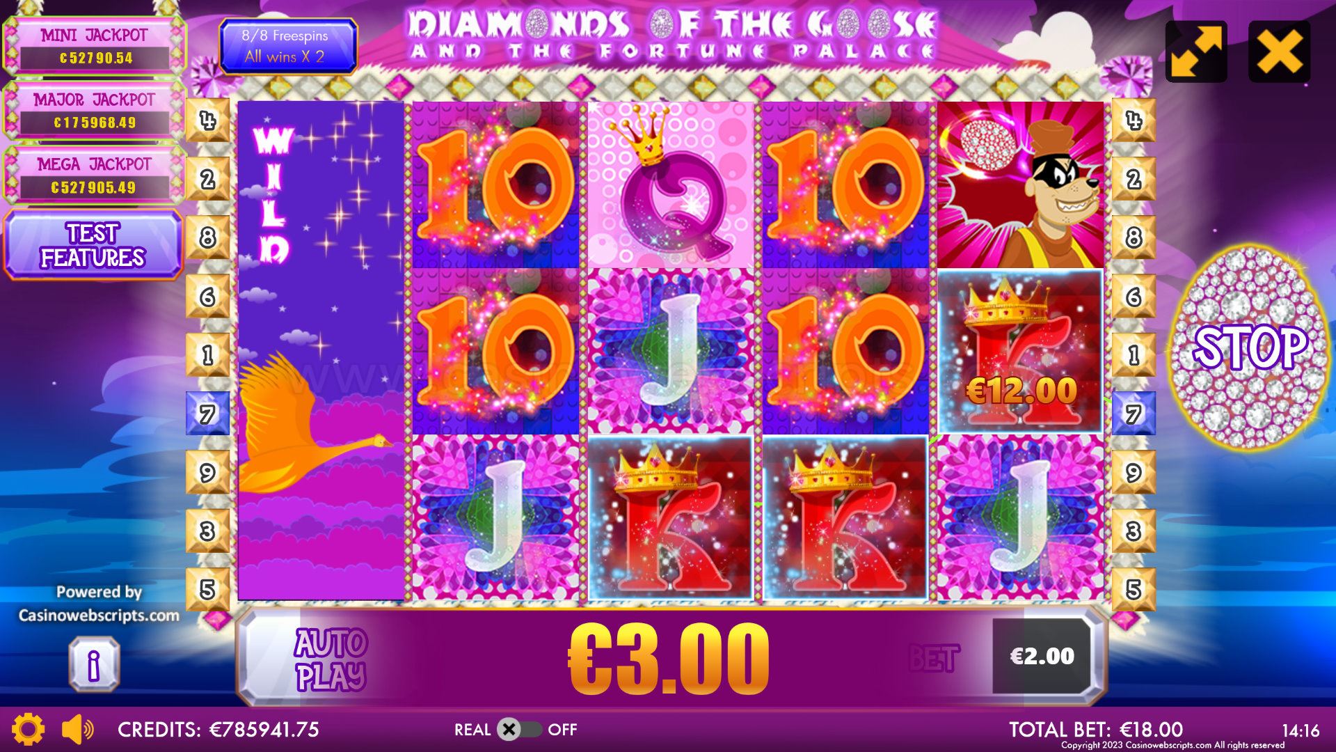 Diamonds of the Goose free spins round