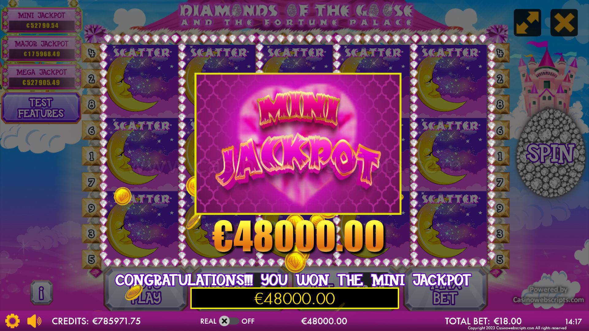 Diamonds of the Goose jackpot win