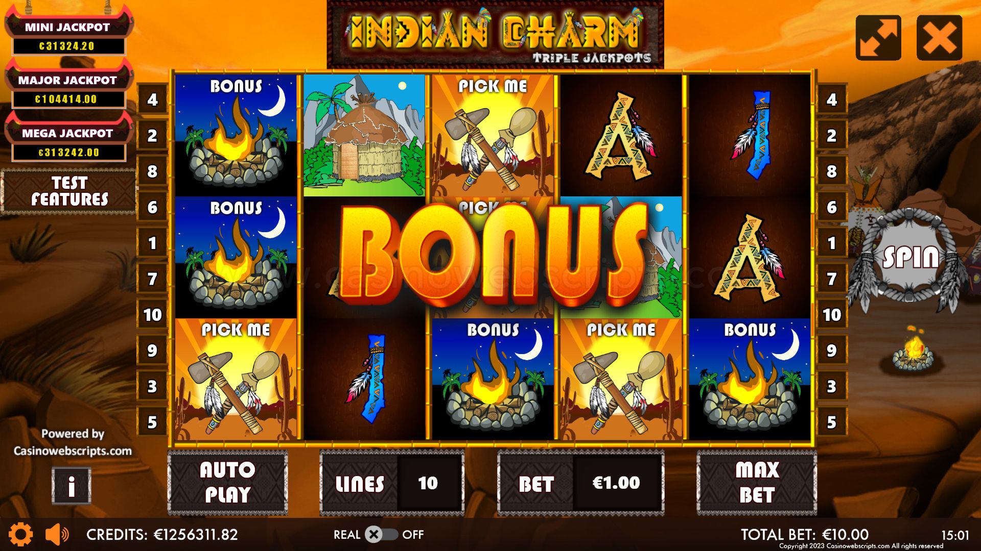 Indian Charm Triple Jackpots HTML5 Mobile and PC - Preview #4
