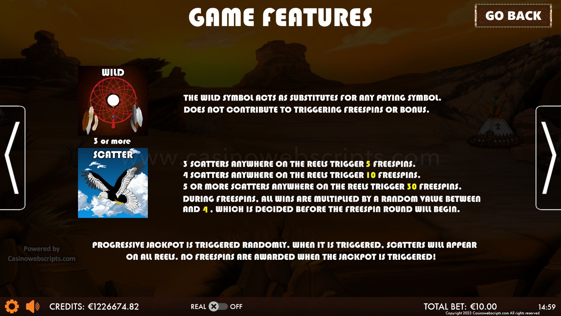 Indian Charm Triple Jackpots HTML5 Mobile and PC features