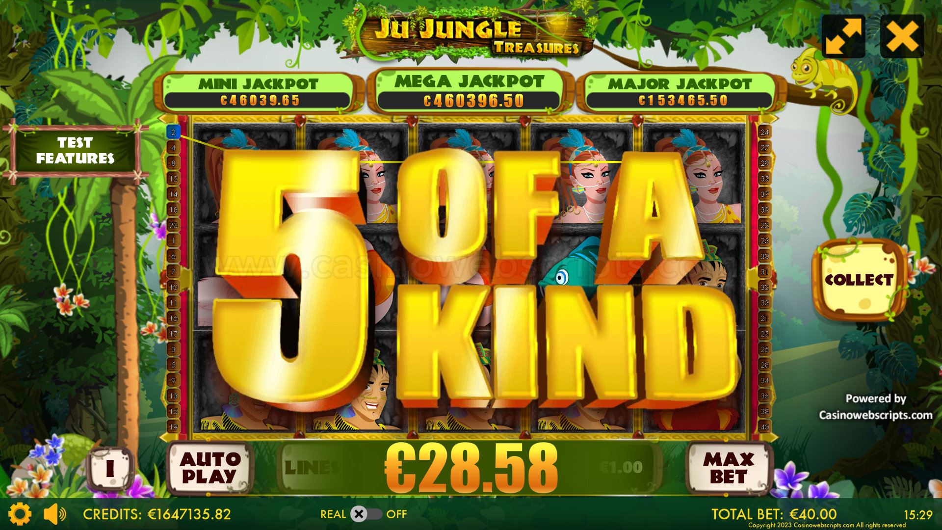Ju Jungle Treasures Mobile and PC - 5 of a Kind