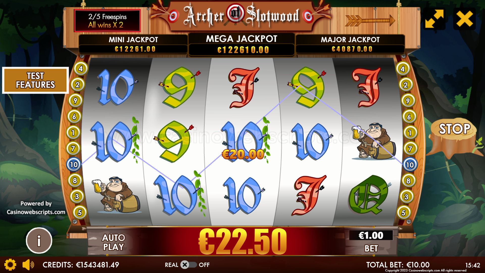 Archer of SlotWood Mobile and PC free spins
