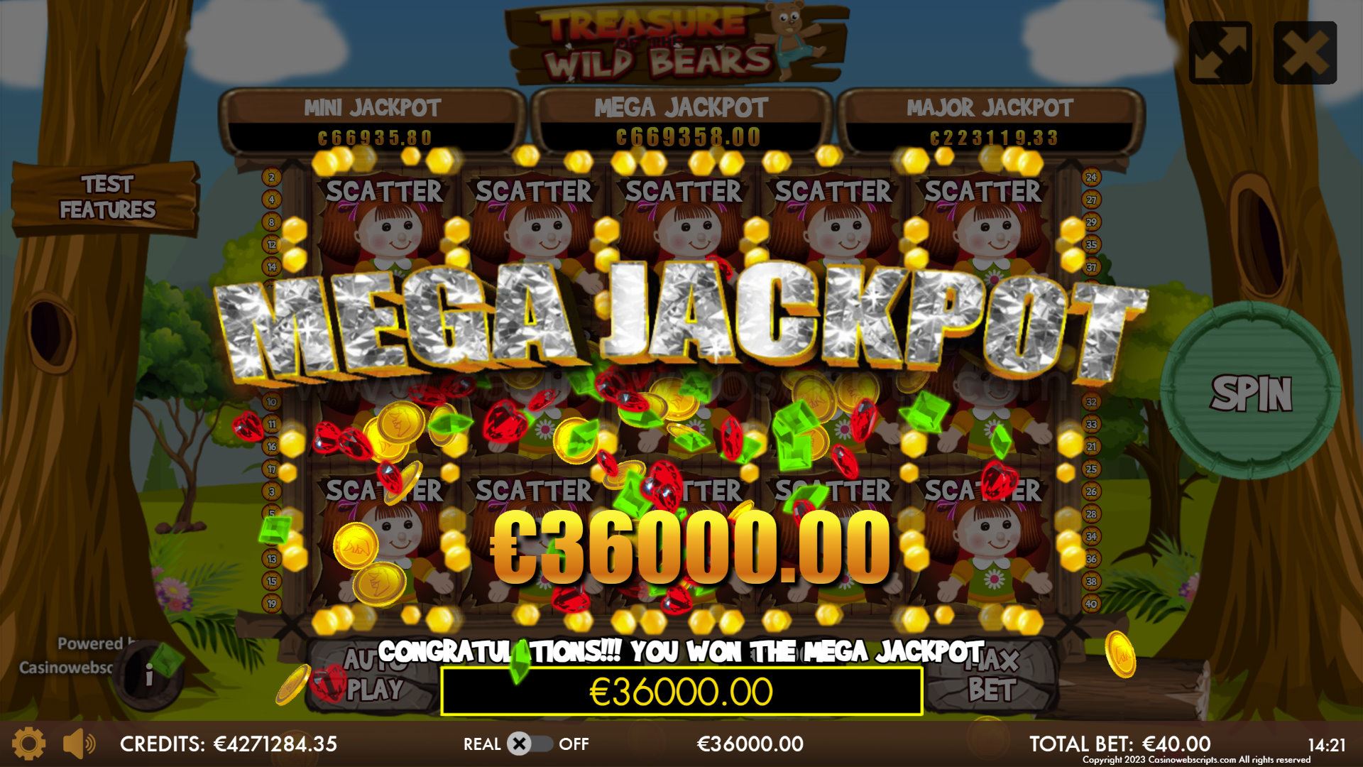 Treasure of the Wild Bears Mobile and PC - Jackpot