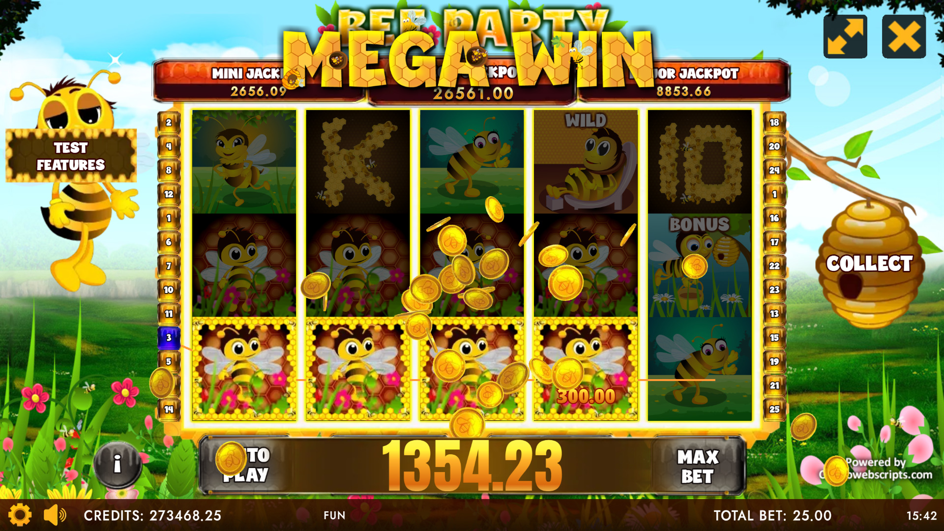 Bee Party HTML5 Mobile and PC - Paylines