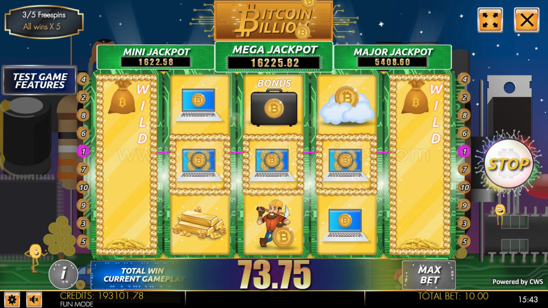 Bitcoin Billion HTML5 Mobile and PC free spins