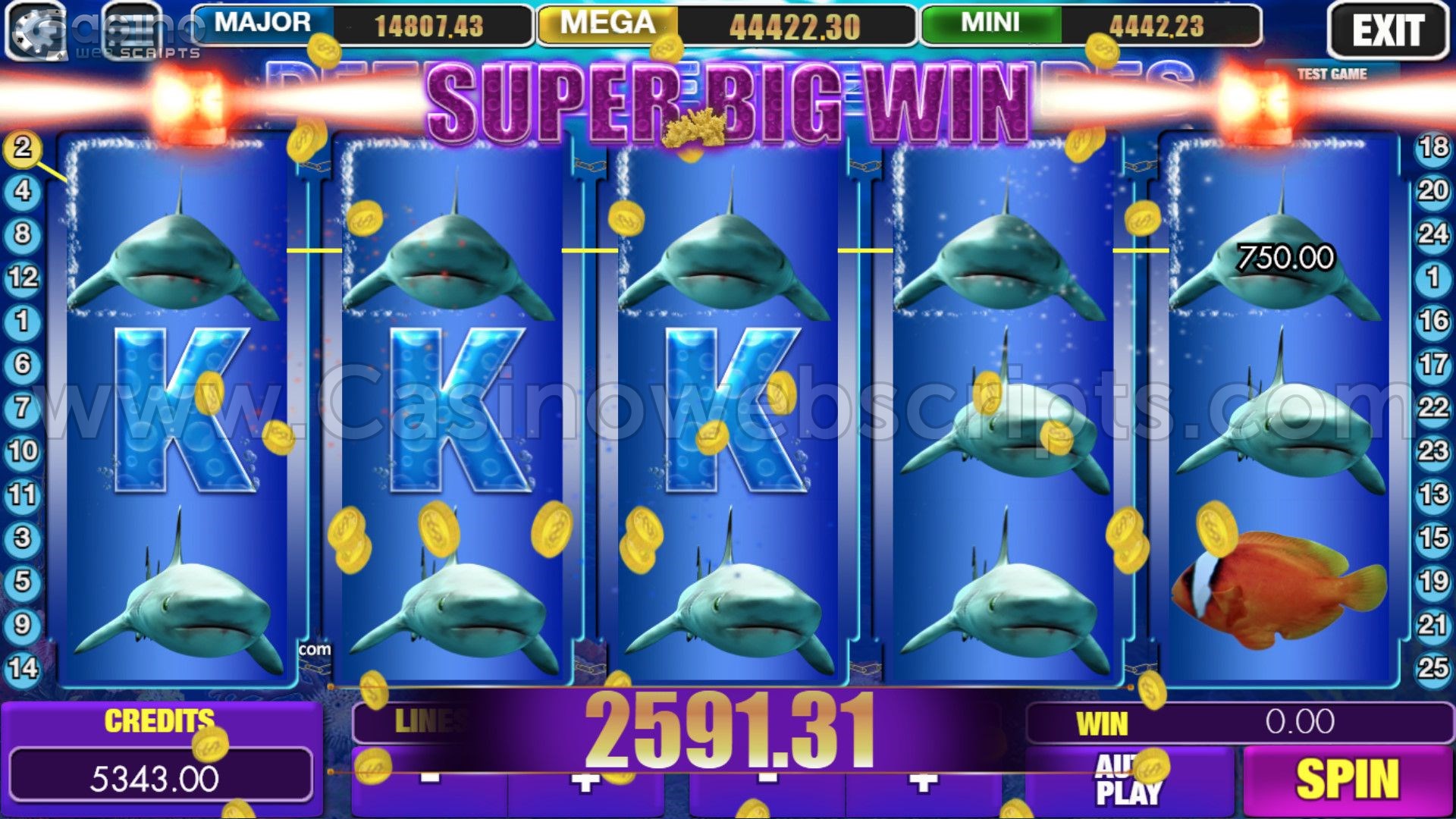 Deep Blue Treasures HTML5 Mobile and PC big win