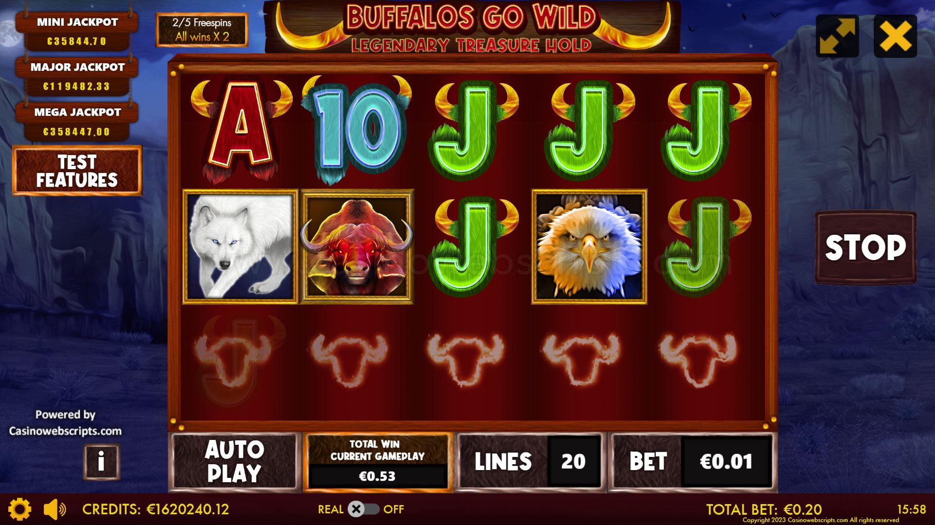 Buffalos Go Wild - Legendary Treasure Hold - Free Spins
