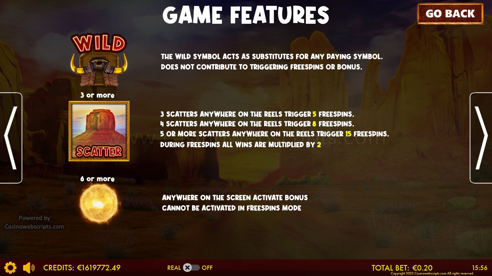 Buffalos Go Wild - Legendary Treasure Hold - Features