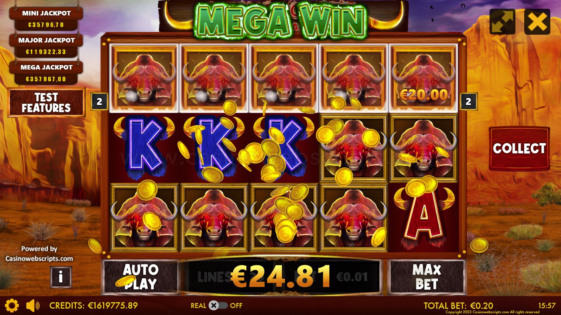 Buffalos Go Wild - Legendary Treasure Hold - Mega Win