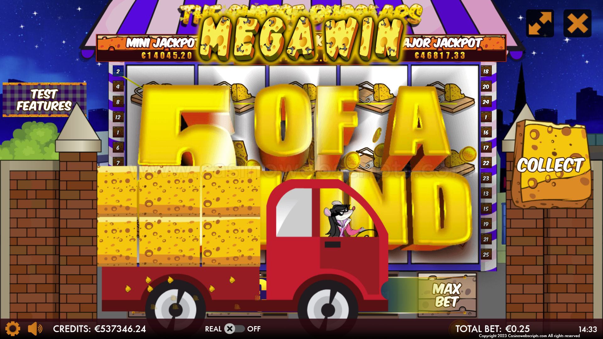 Cheese Burglars HTML5 Mobile and PC big win