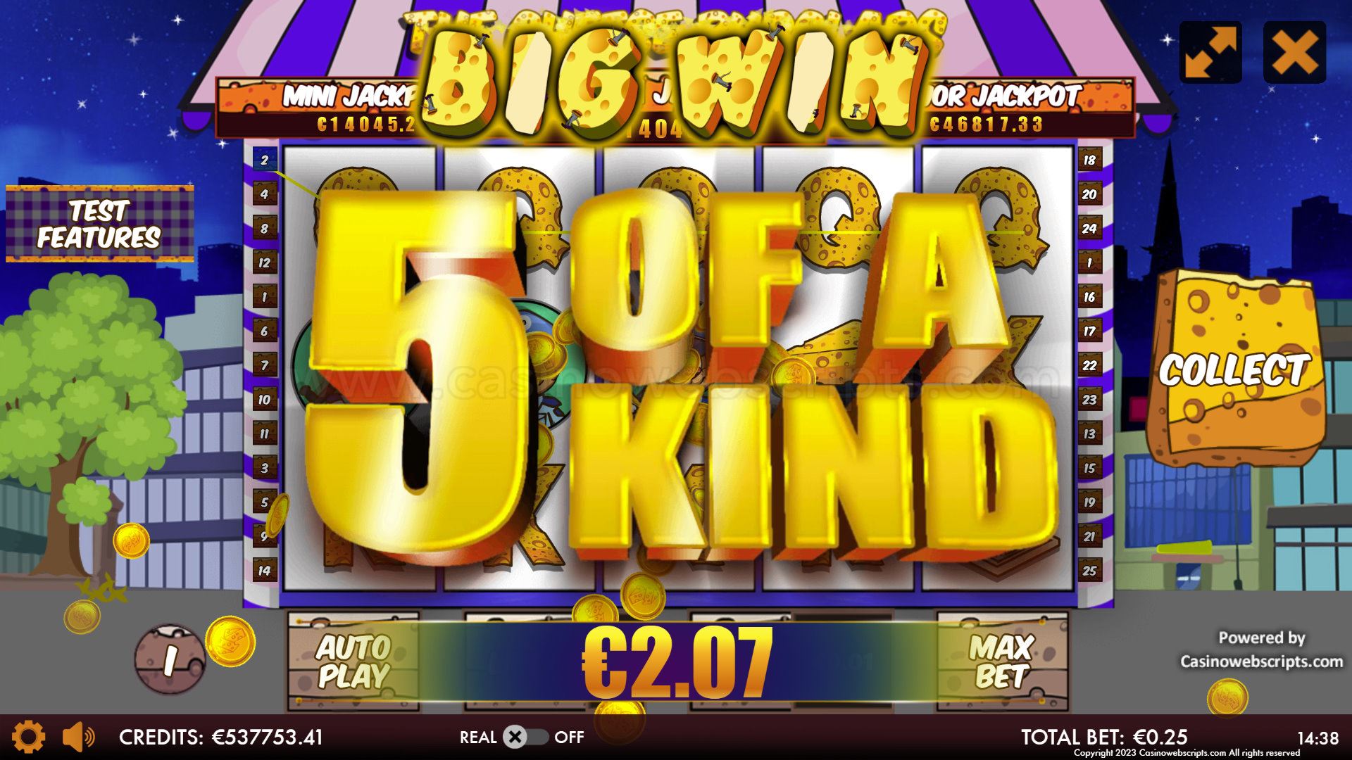 Cheese Burglars HTML5 Mobile and PC - 5 of a Kind