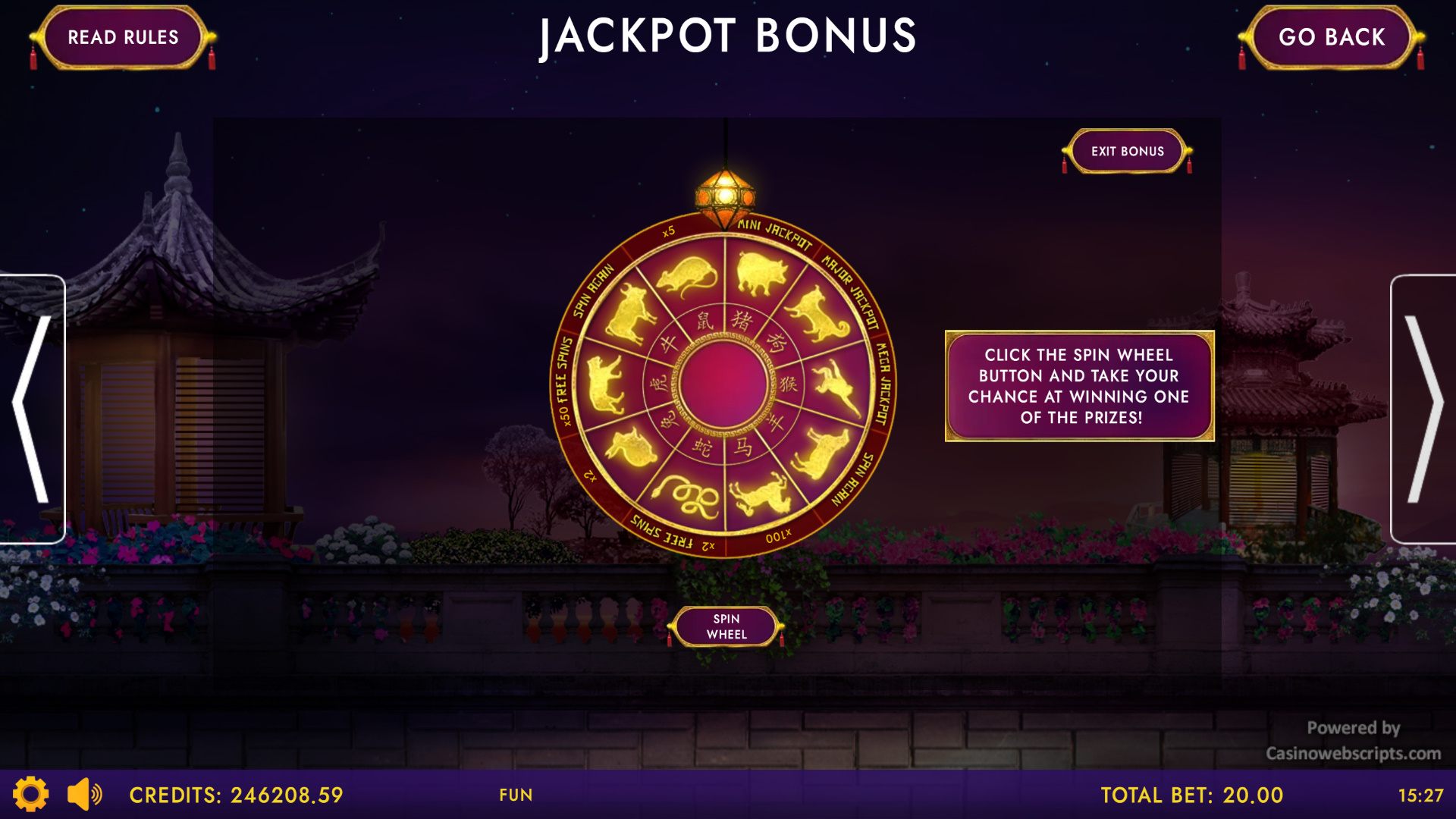 Chinese Lucky Year bonus wheel feature