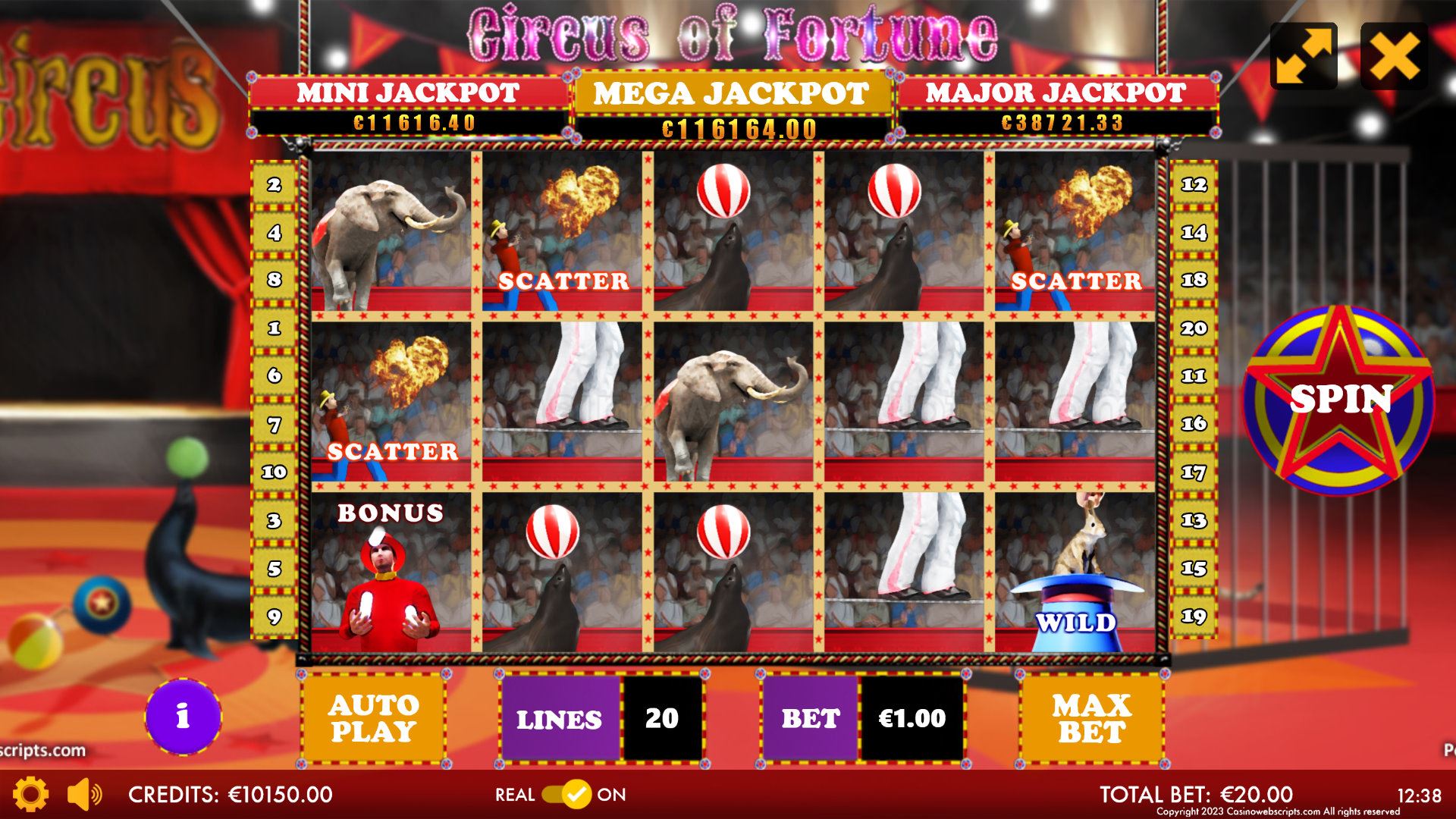 Circus of Fortune HTML5 Mobile and PC base game