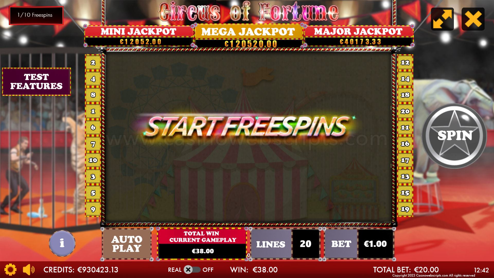 Circus of Fortune HTML5 Mobile and PC - FS Start