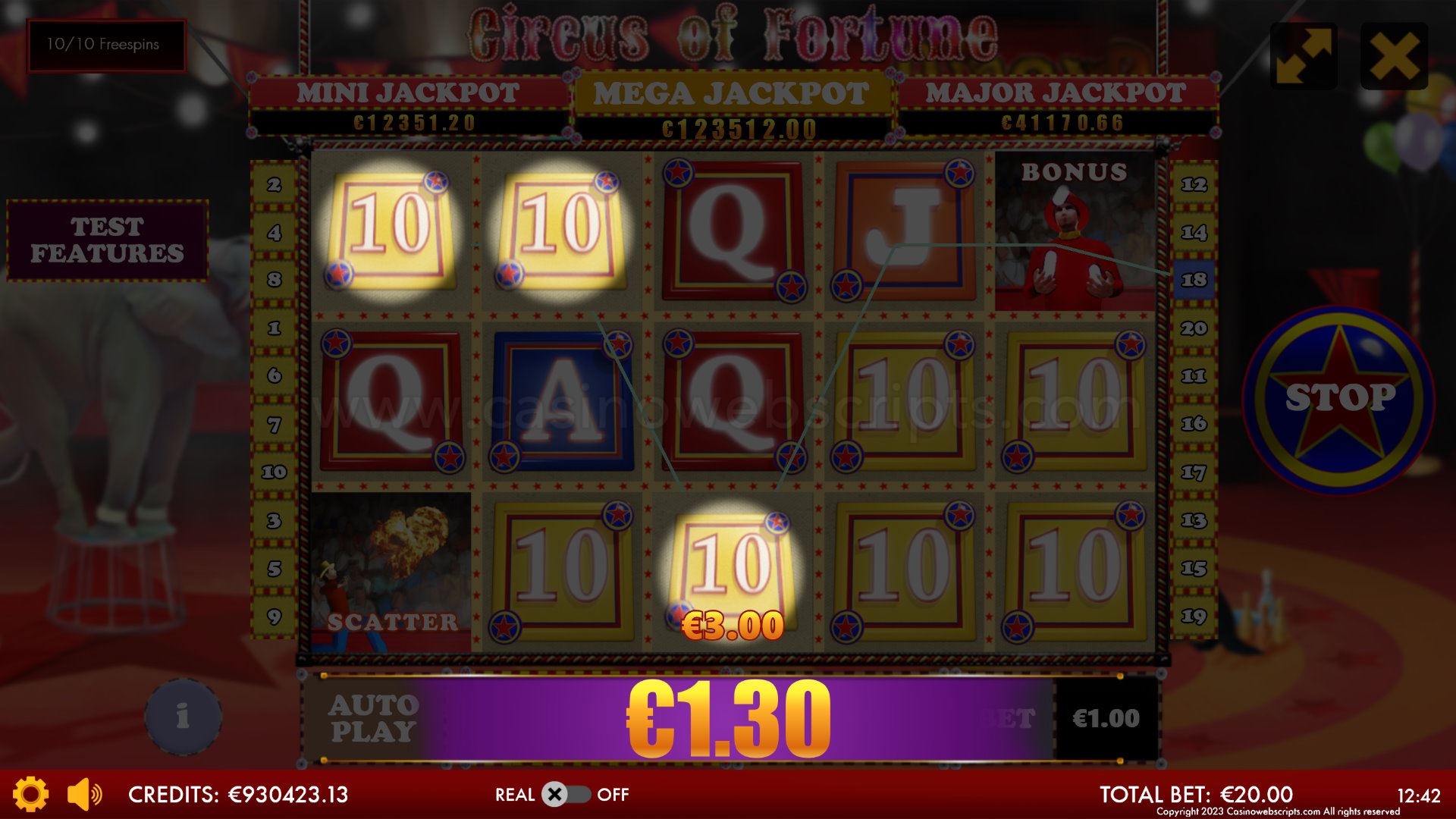 Circus of Fortune HTML5 Mobile and PC free spins
