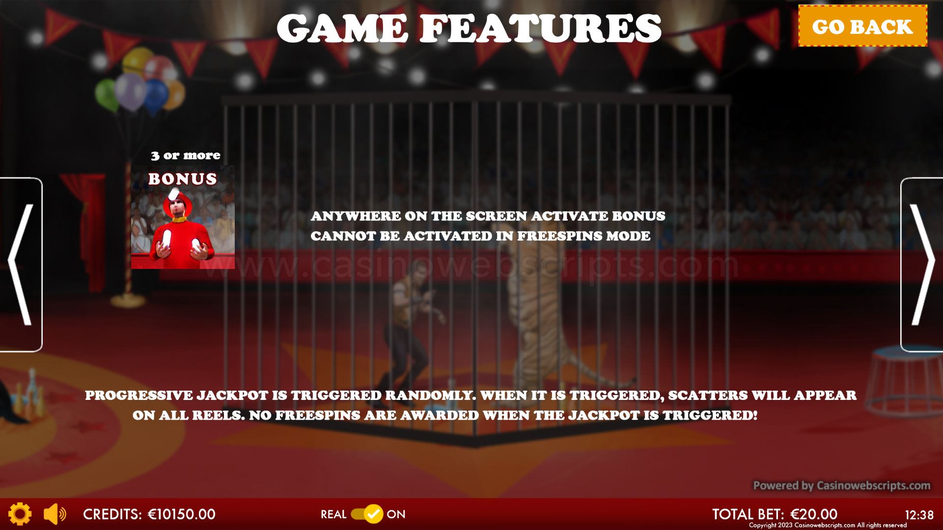 Circus of Fortune HTML5 Mobile and PC - Features #2
