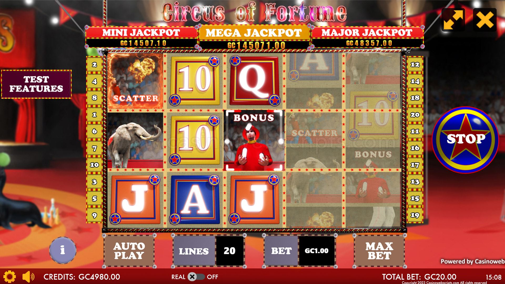 Circus of Fortune HTML5 Mobile and PC - Preview #2