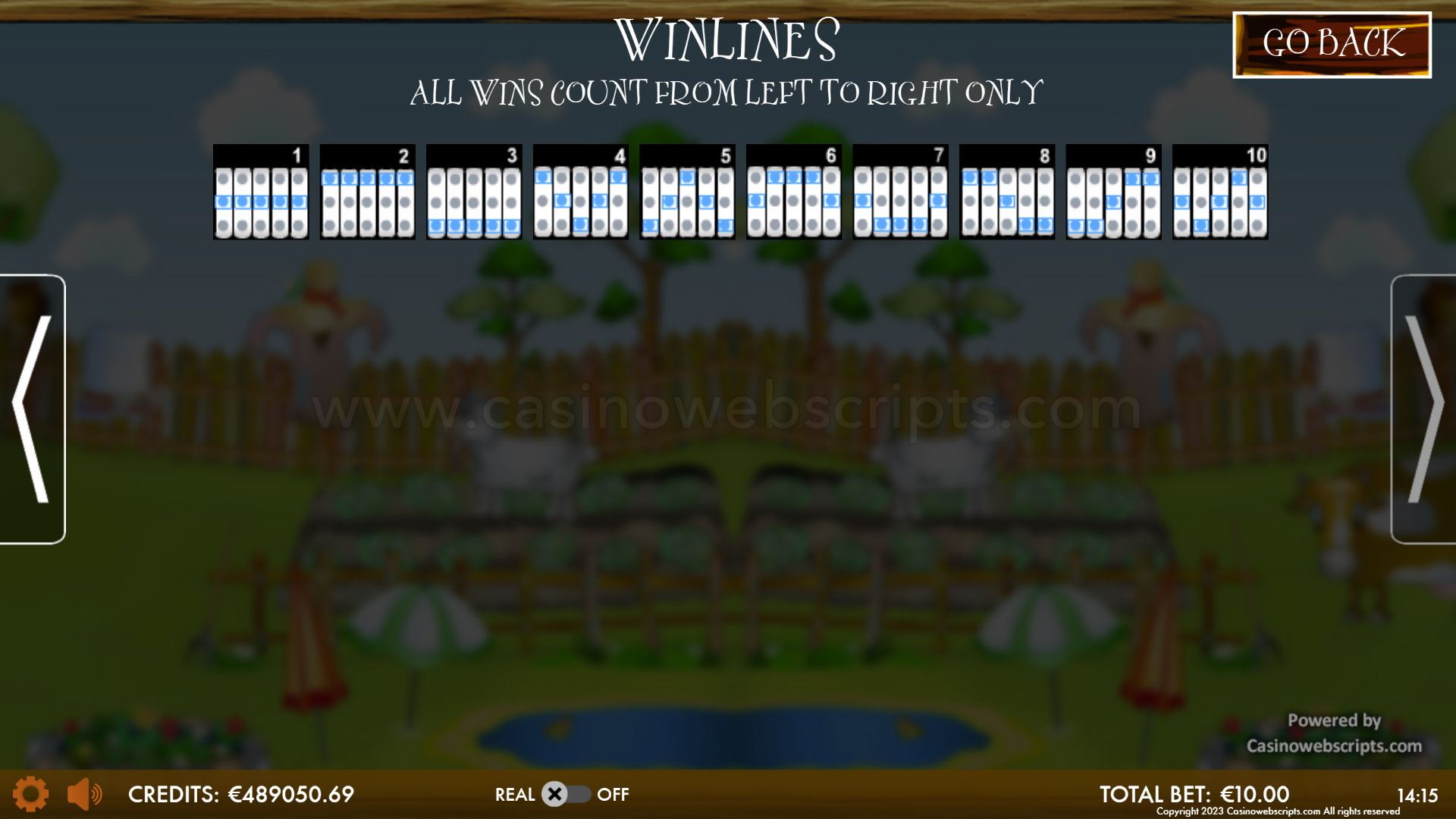 Country Jackpots Bounty Mobile and PC - Paylines