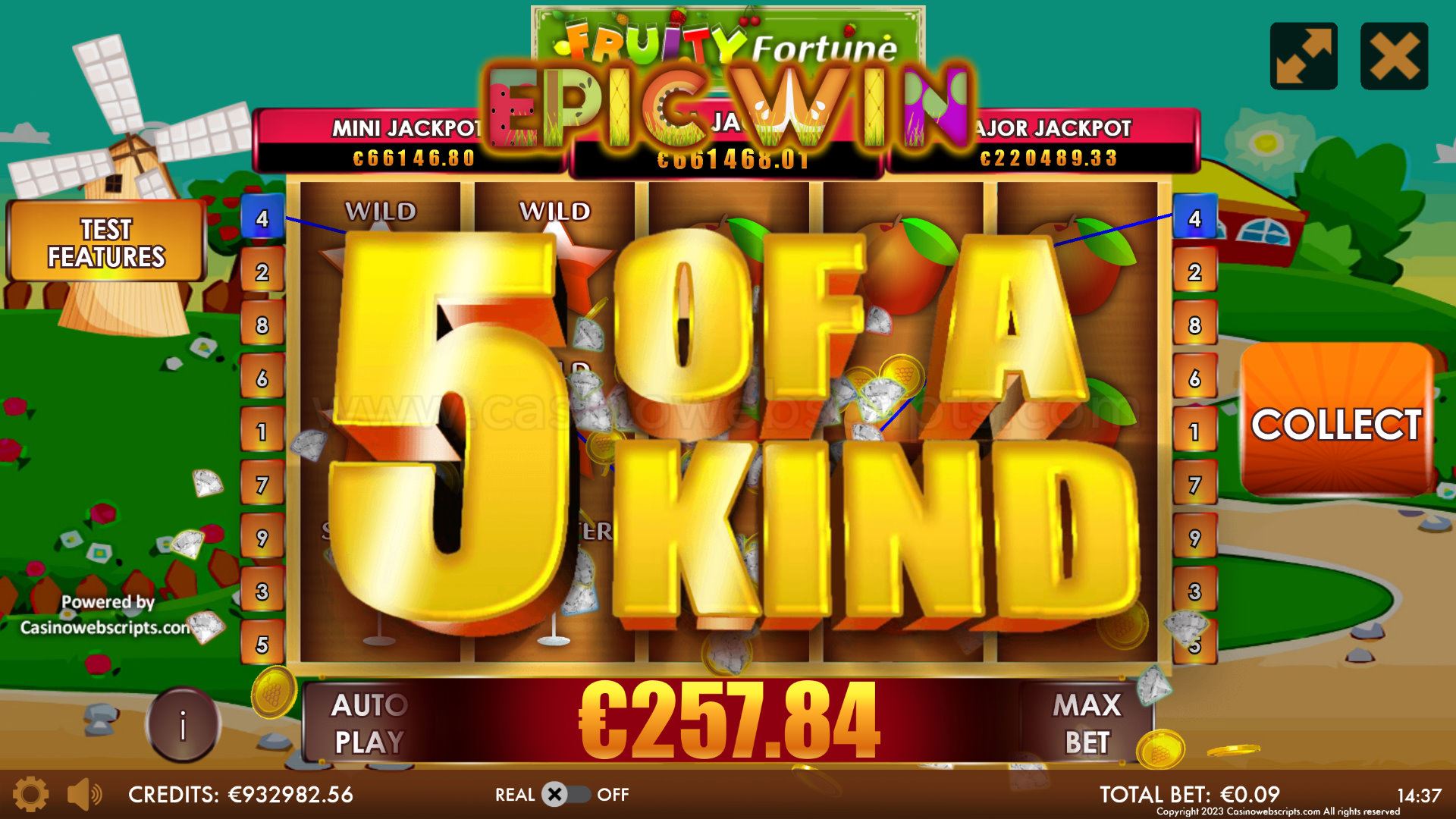 Fruity Fortune Deluxe HTML5 Mobile and PC - Preview