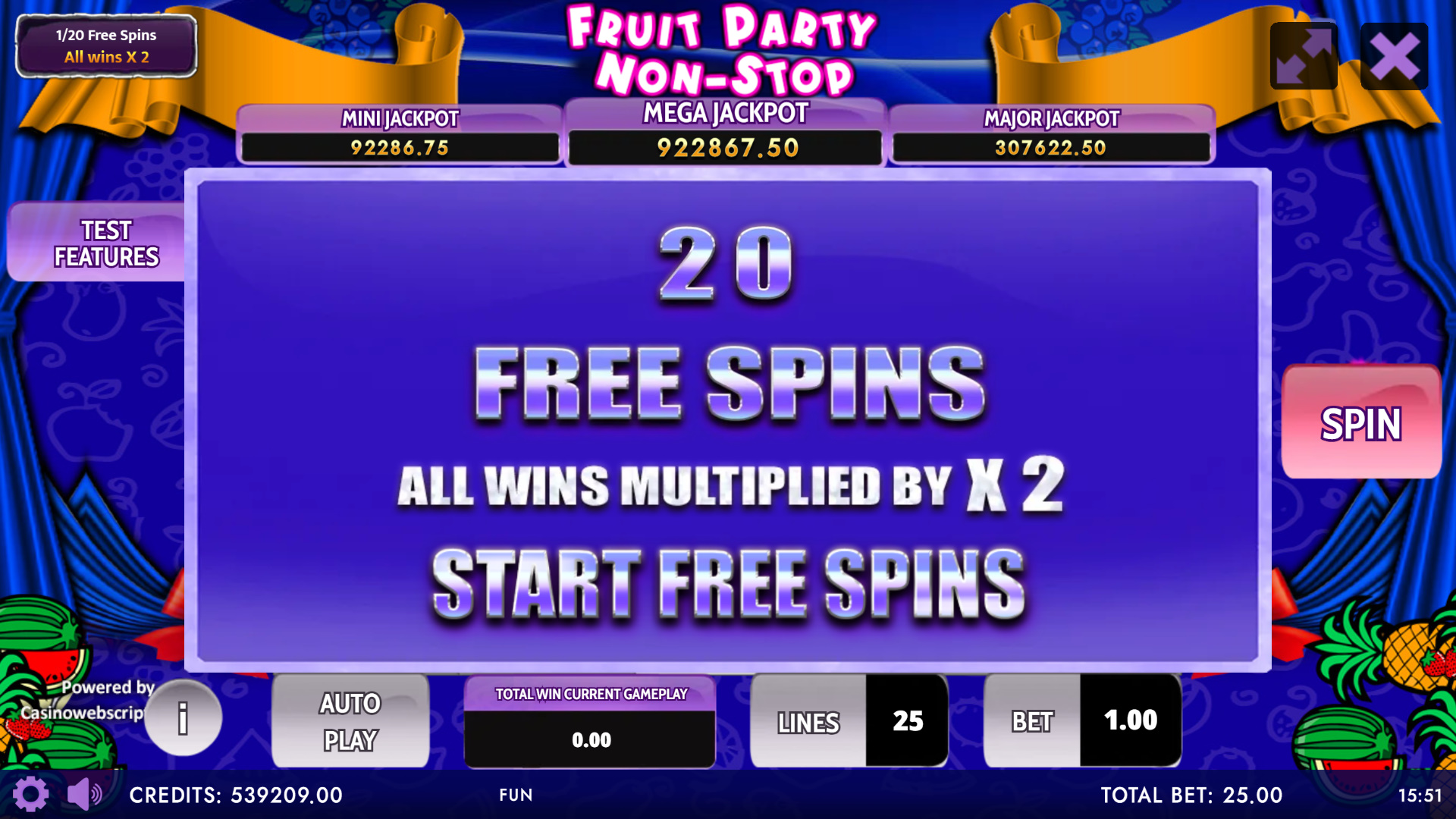 Fruit Party Non-Stop HTML5 Mobile and PC - FS Start