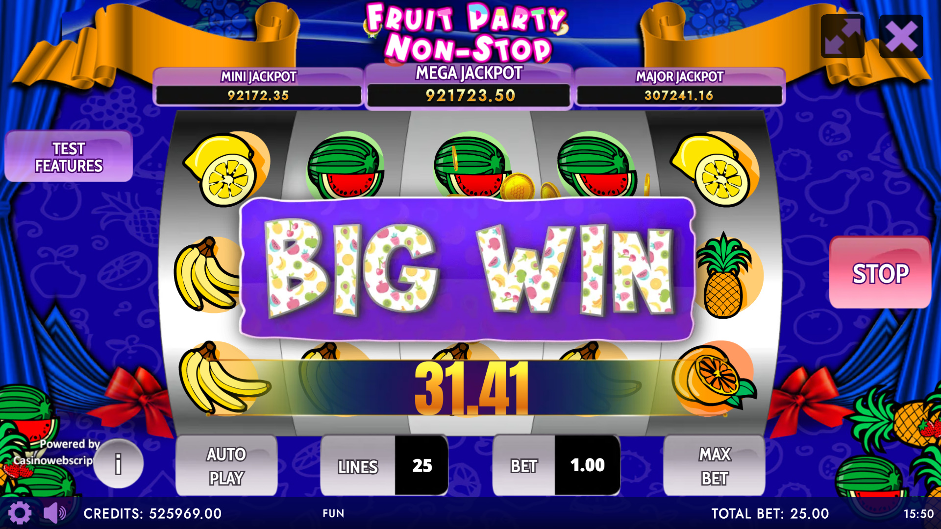 Fruit Party Non-Stop HTML5 Mobile and PC - Big Win