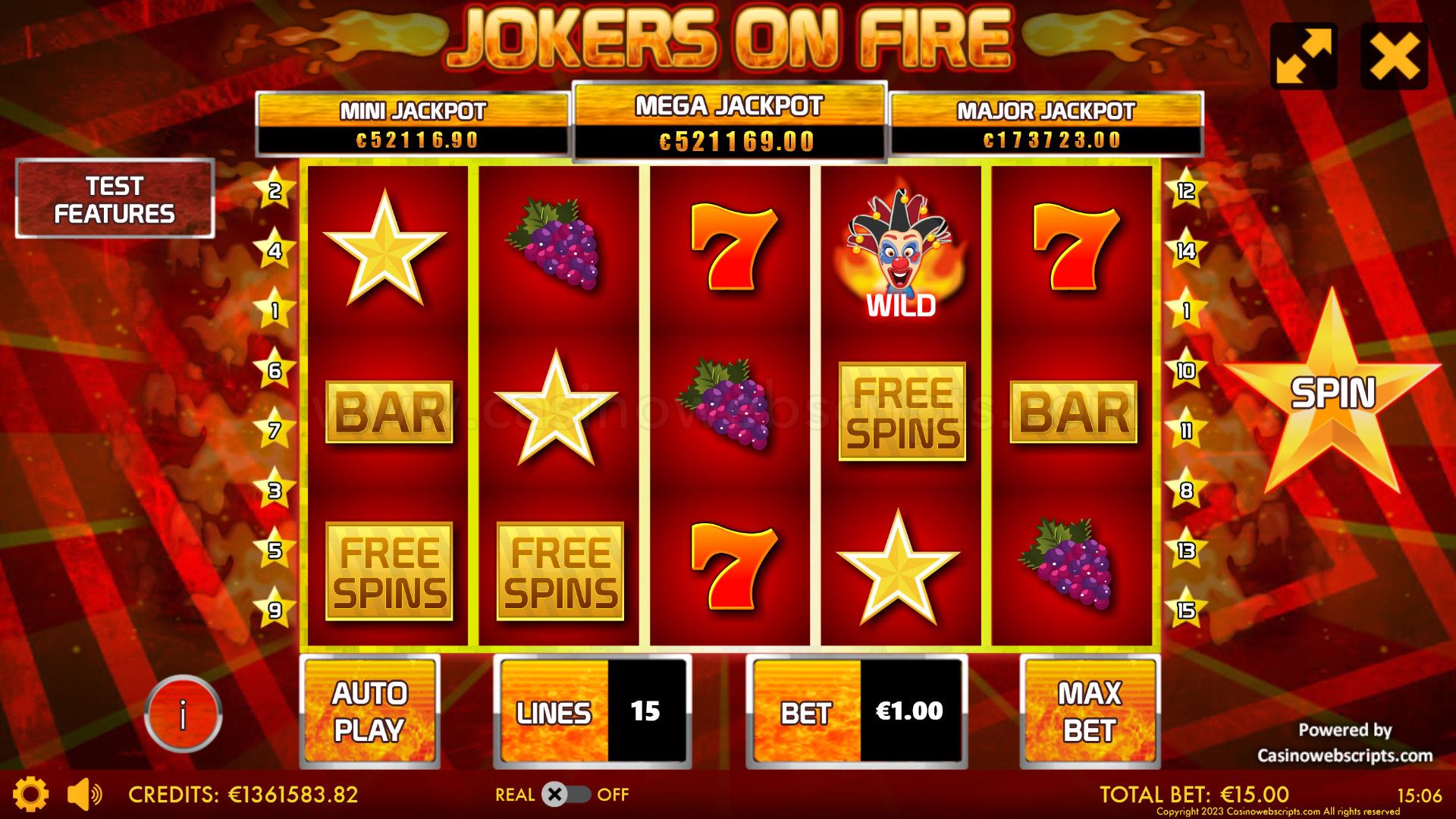 Jokers on Fire HTML5 Mobile and PC - Preview