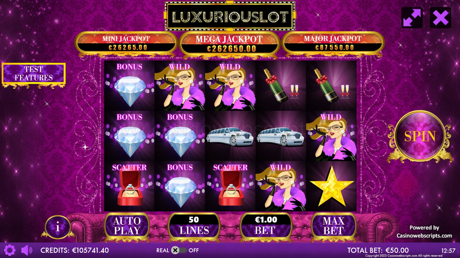 Luxuriouslot Mobile and PC base game