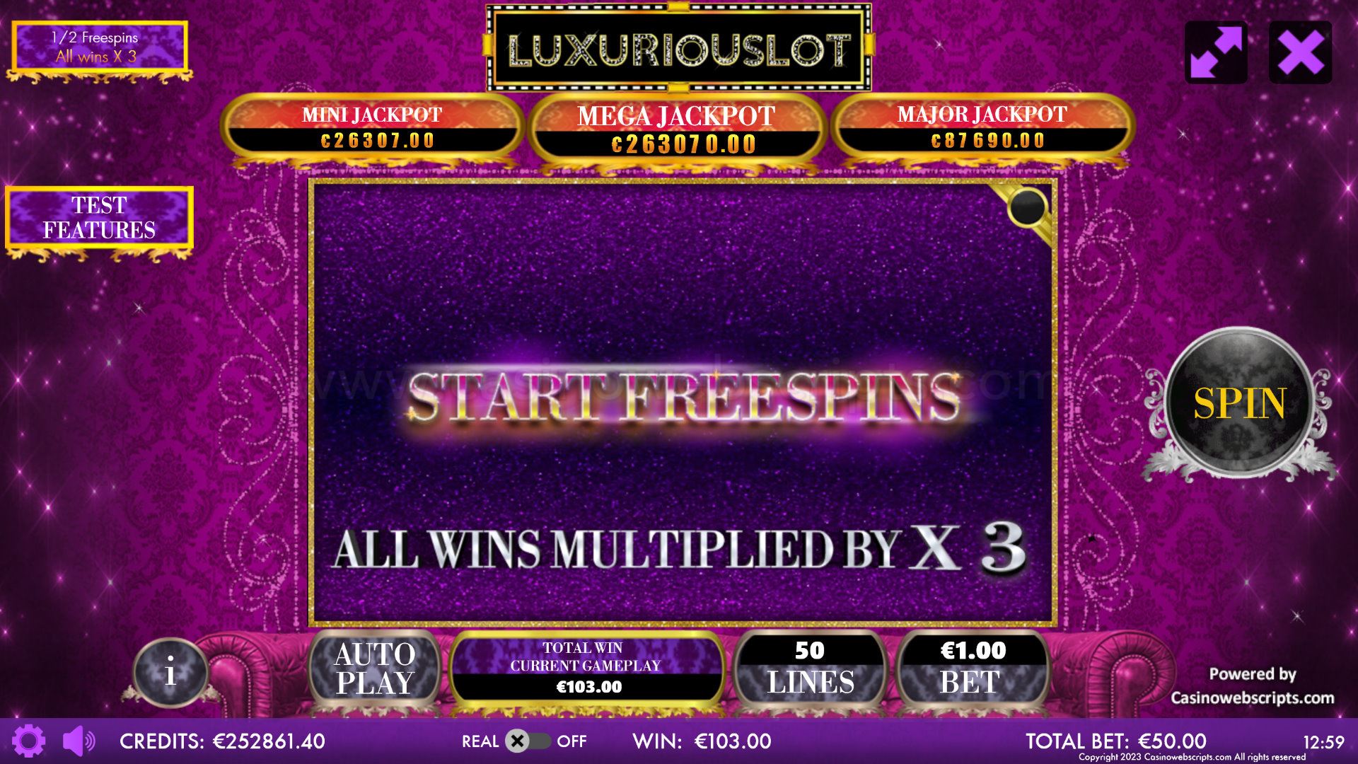 Luxuriouslot Mobile and PC - FS Start