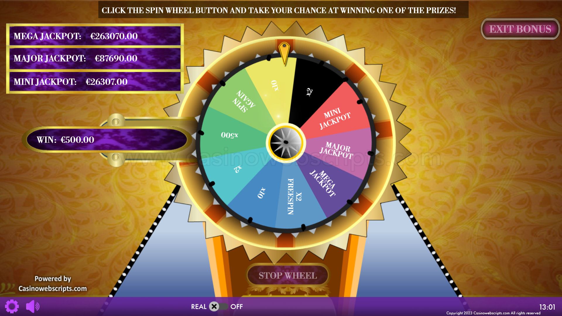 Luxuriouslot Mobile and PC - BONUS WHEEL