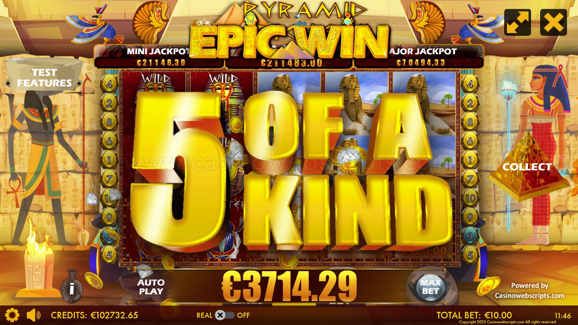 Pyramid Riches II HTML5 Mobile and PC - Preview
