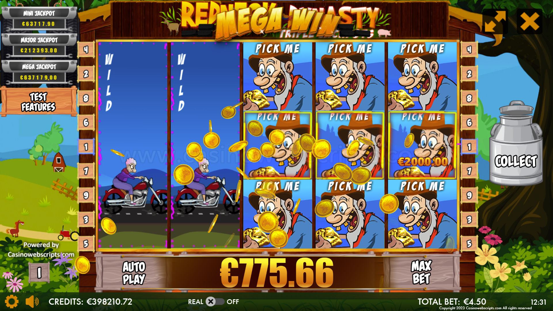 Redneck Dynasty Triple Jackpots Mobile and PC big win