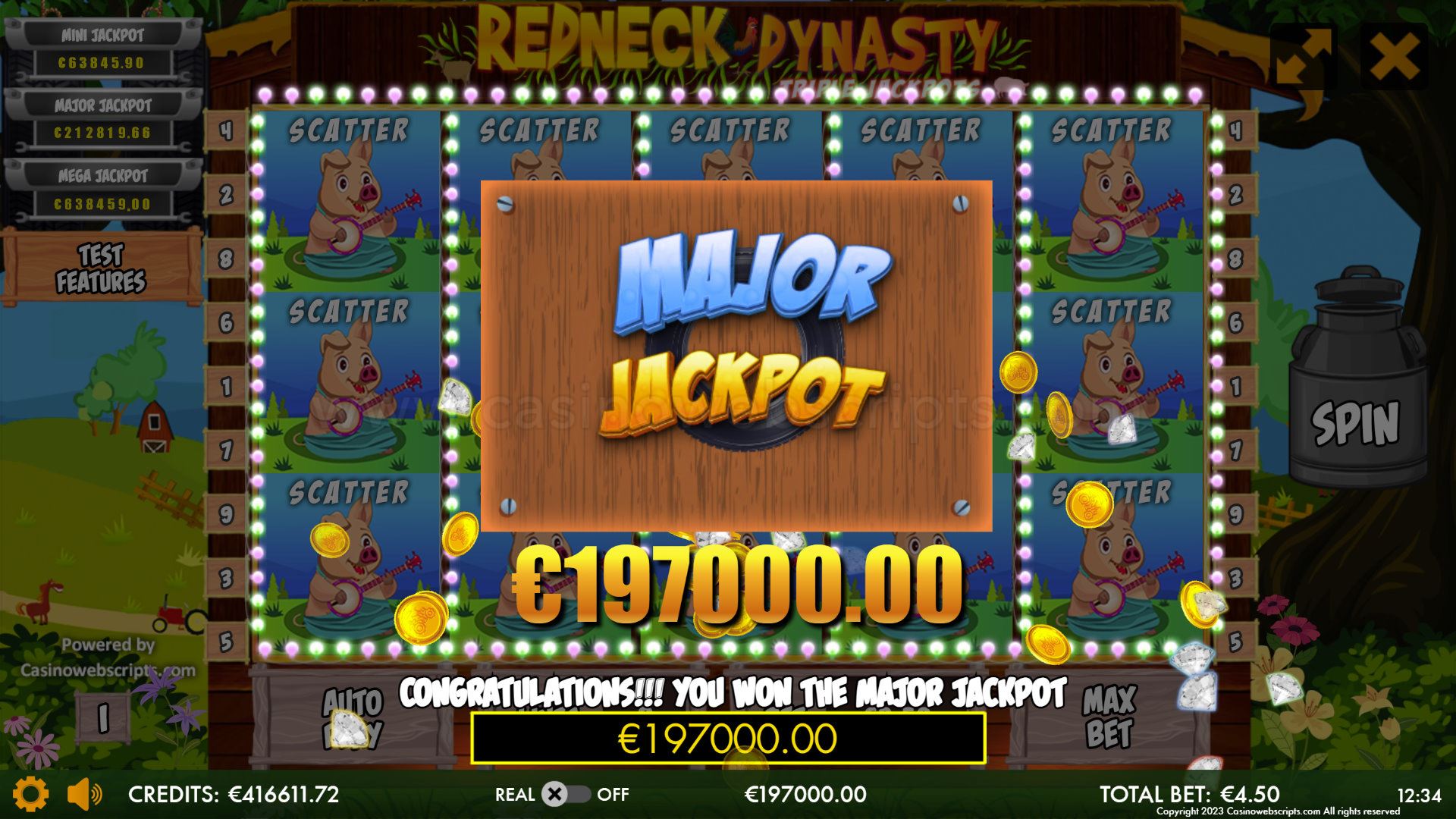 Redneck Dynasty Triple Jackpots Mobile and PC  - Jackpot