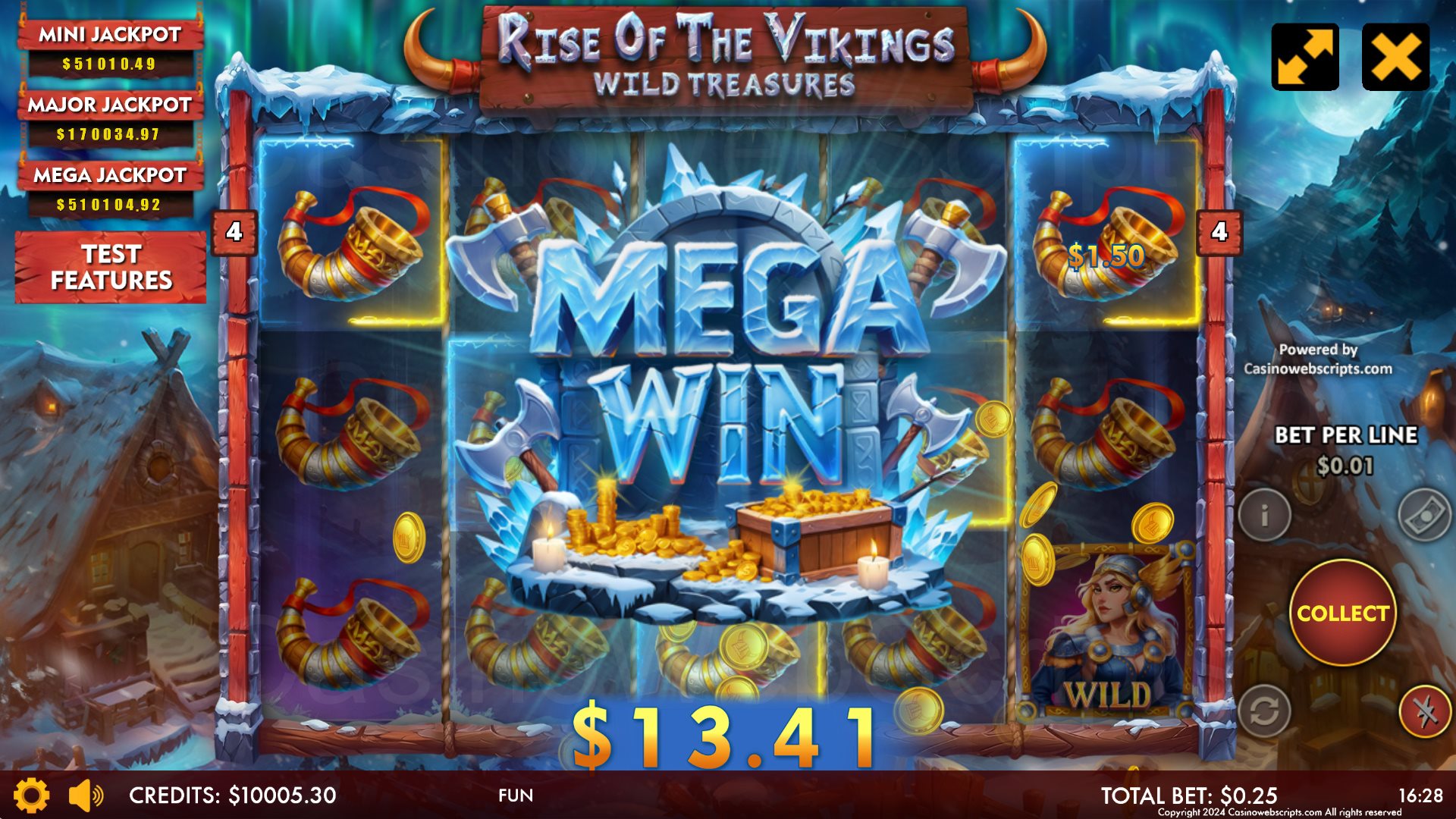 Rise Of The Vikings - Wild Treasures - Mega Win