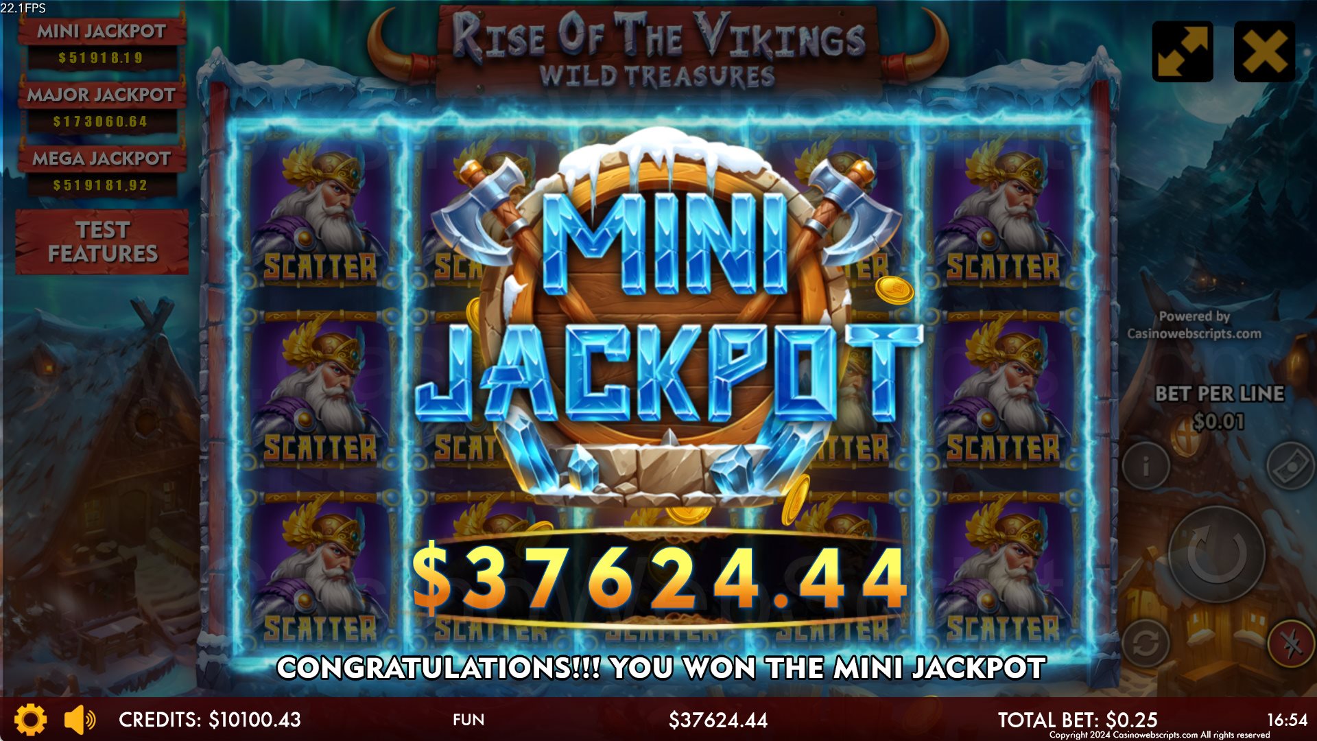 Pick-me bonus round with Viking treasure selection