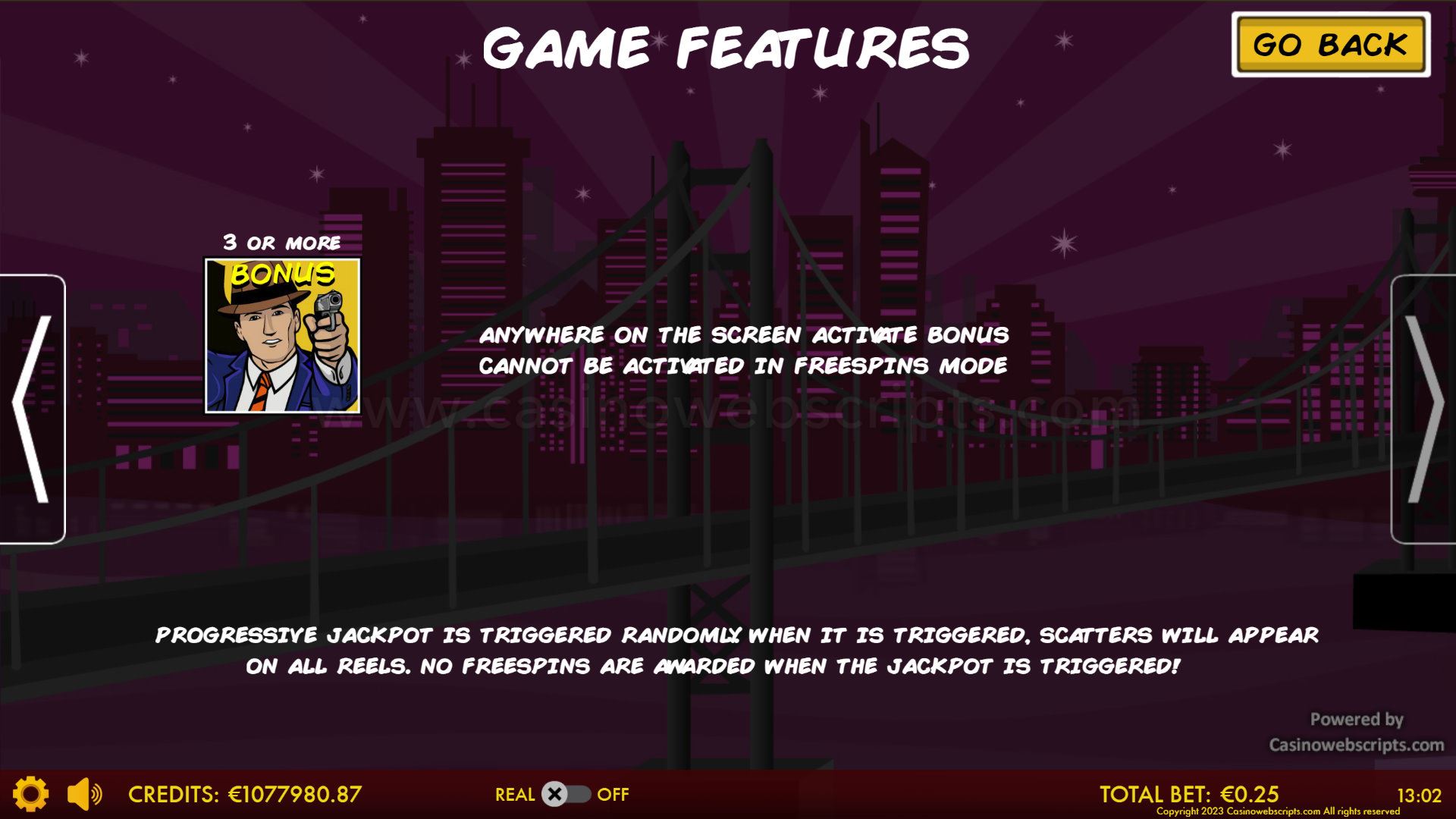 Secret Agent Triple Jackpot HTML5 Mobile and PC - Features #2