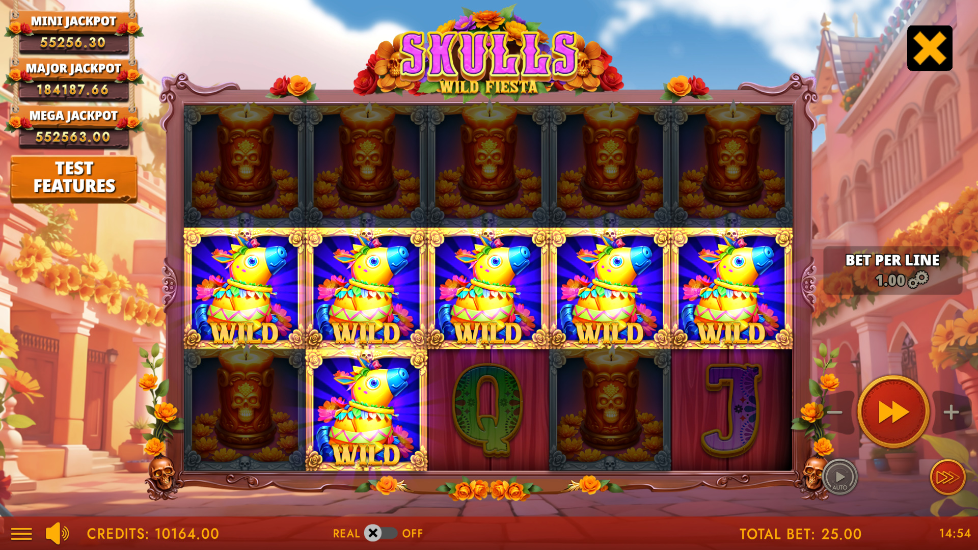 Skulls Wild Fiesta win with wild multipliers