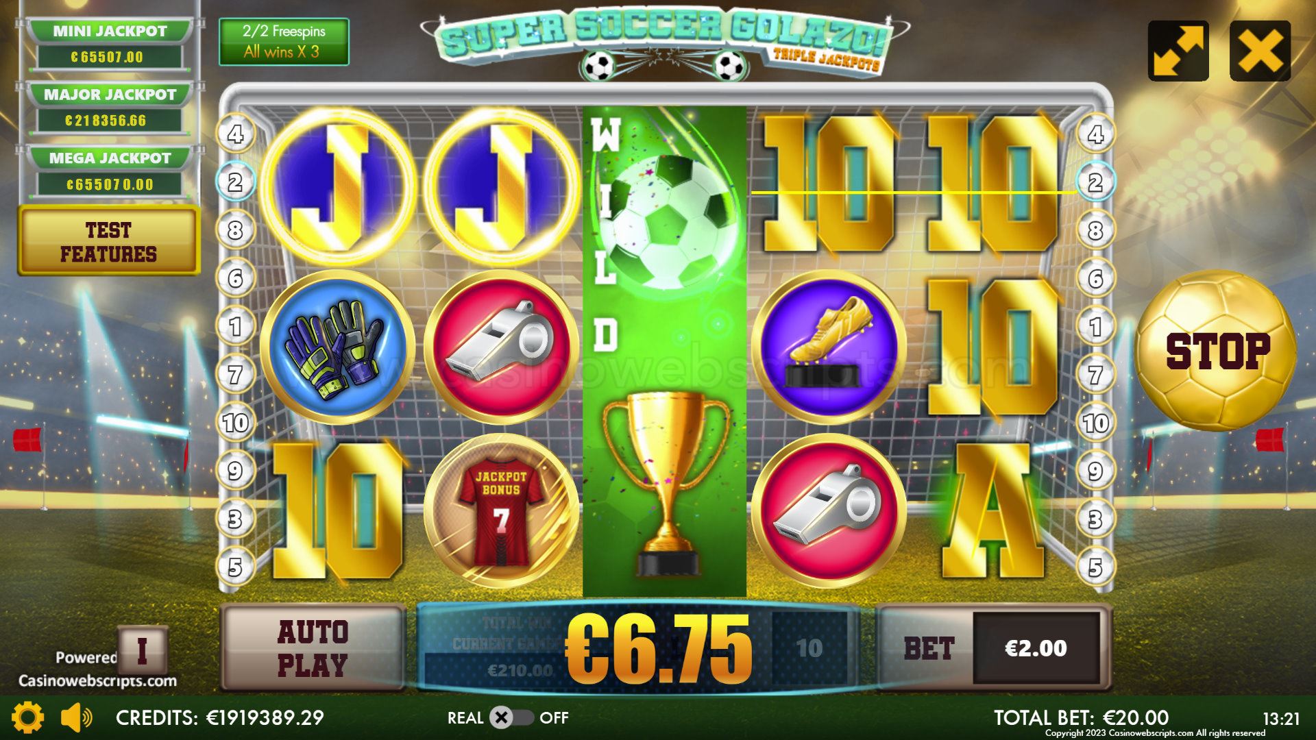 Super Soccer Golazo free spins