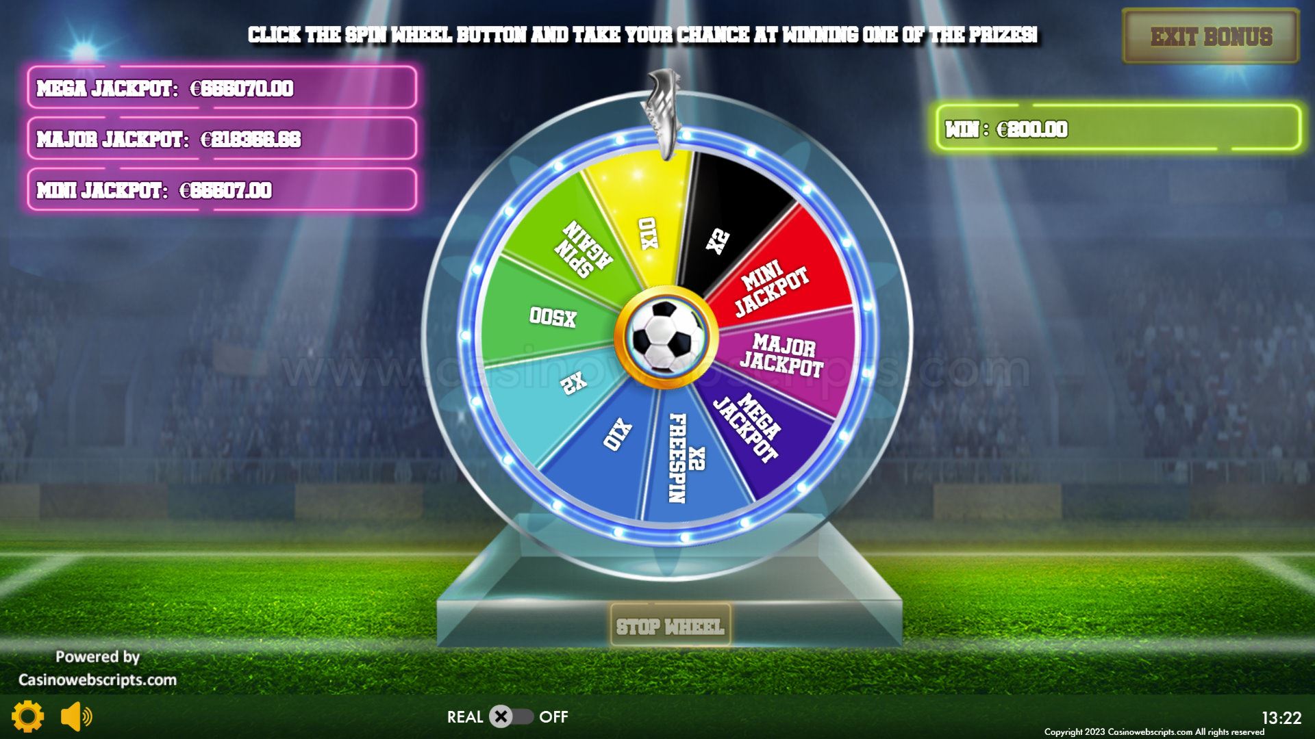Super Soccer Golazo - BONUS WHEEL